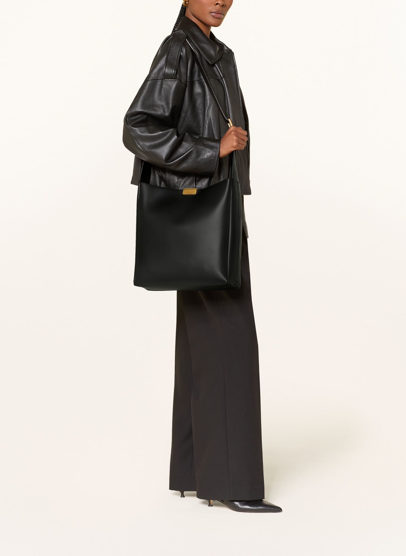 GIANNI CHIARINI schoudertas: ZWART / GOUD