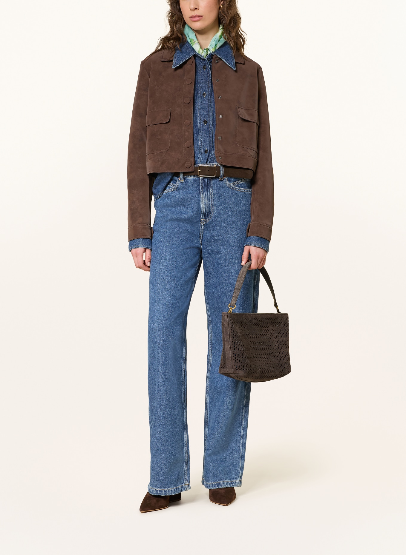 GIANNI CHIARINI Schoudertas met uitsparingen: TAUPE / GOUD