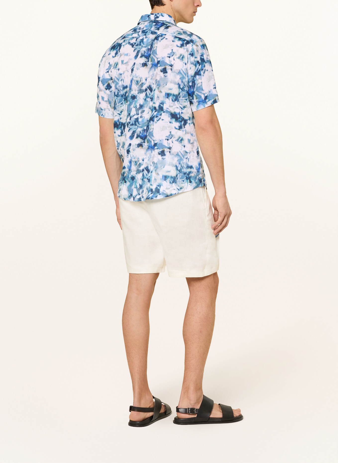 OLYMP Kurzarm-Hemd Casual regular fit: BLAU / HELLBLAU / WEISS