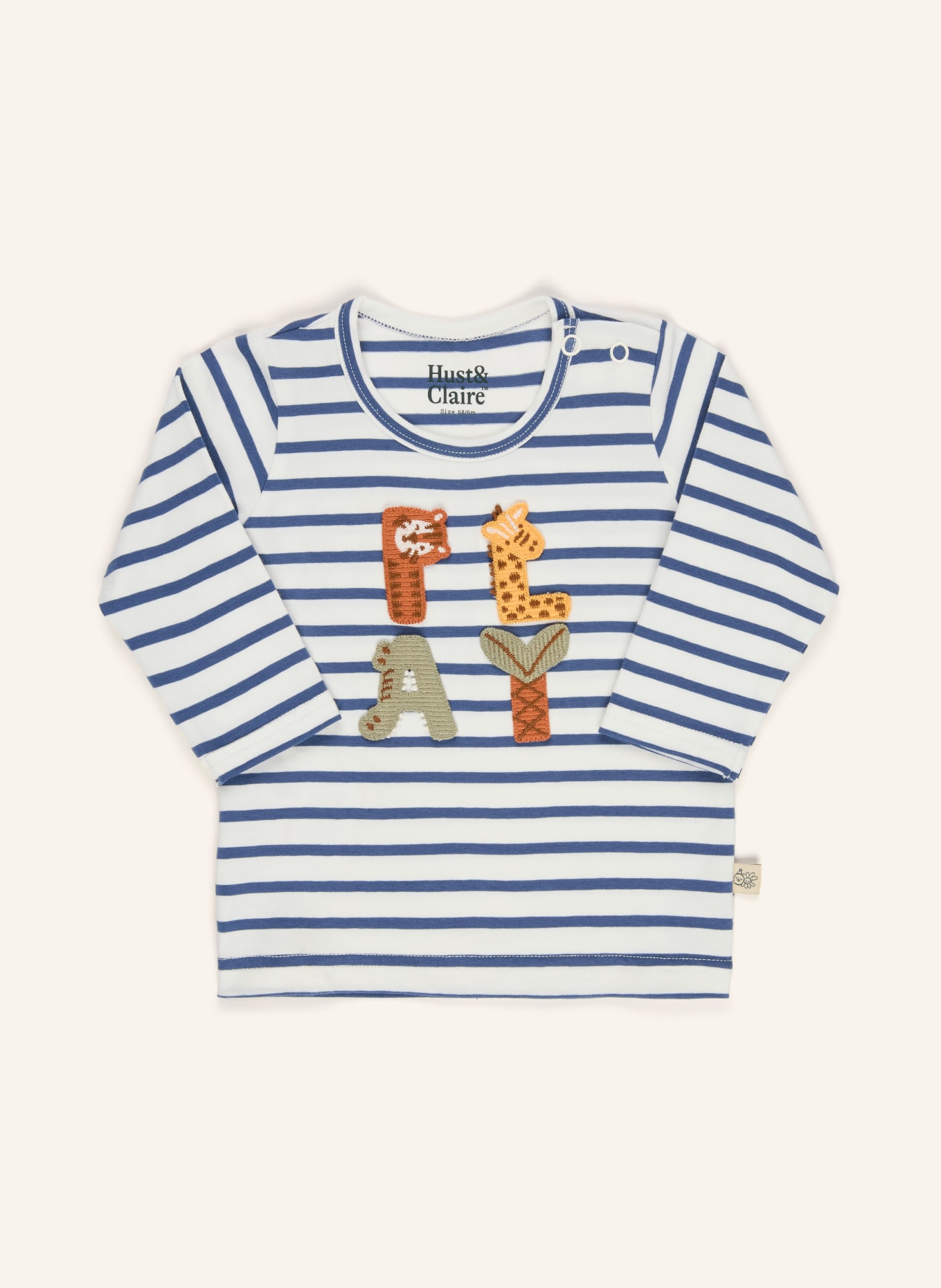 HUST and CLAIRE Longsleeve: WEISS / DUNKELBLAU