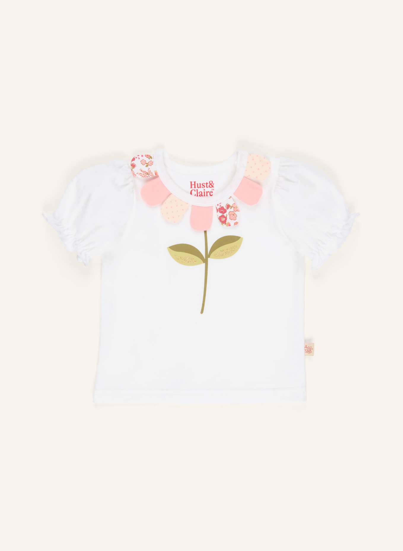 HUST and CLAIRE T-shirt: WIT / GROEN