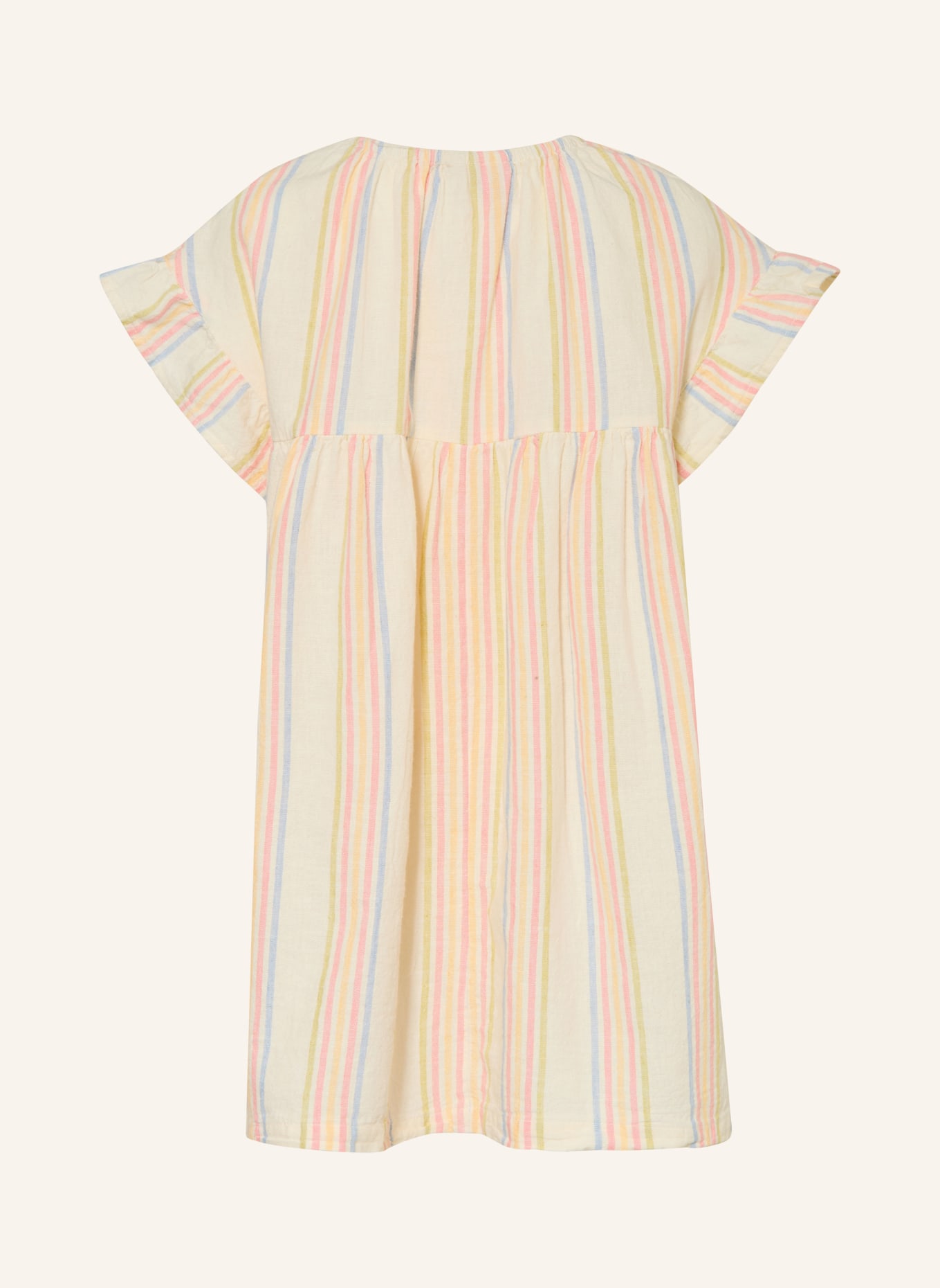 HUST and CLAIRE HCKAROLINE HELLO Dress with Ruffles: CREAM / PINK / LIGHT BLUE