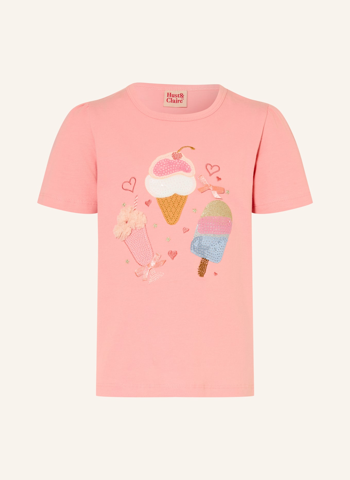 HUST and CLAIRE T-shirt HCALMA met pailletten: ROZE