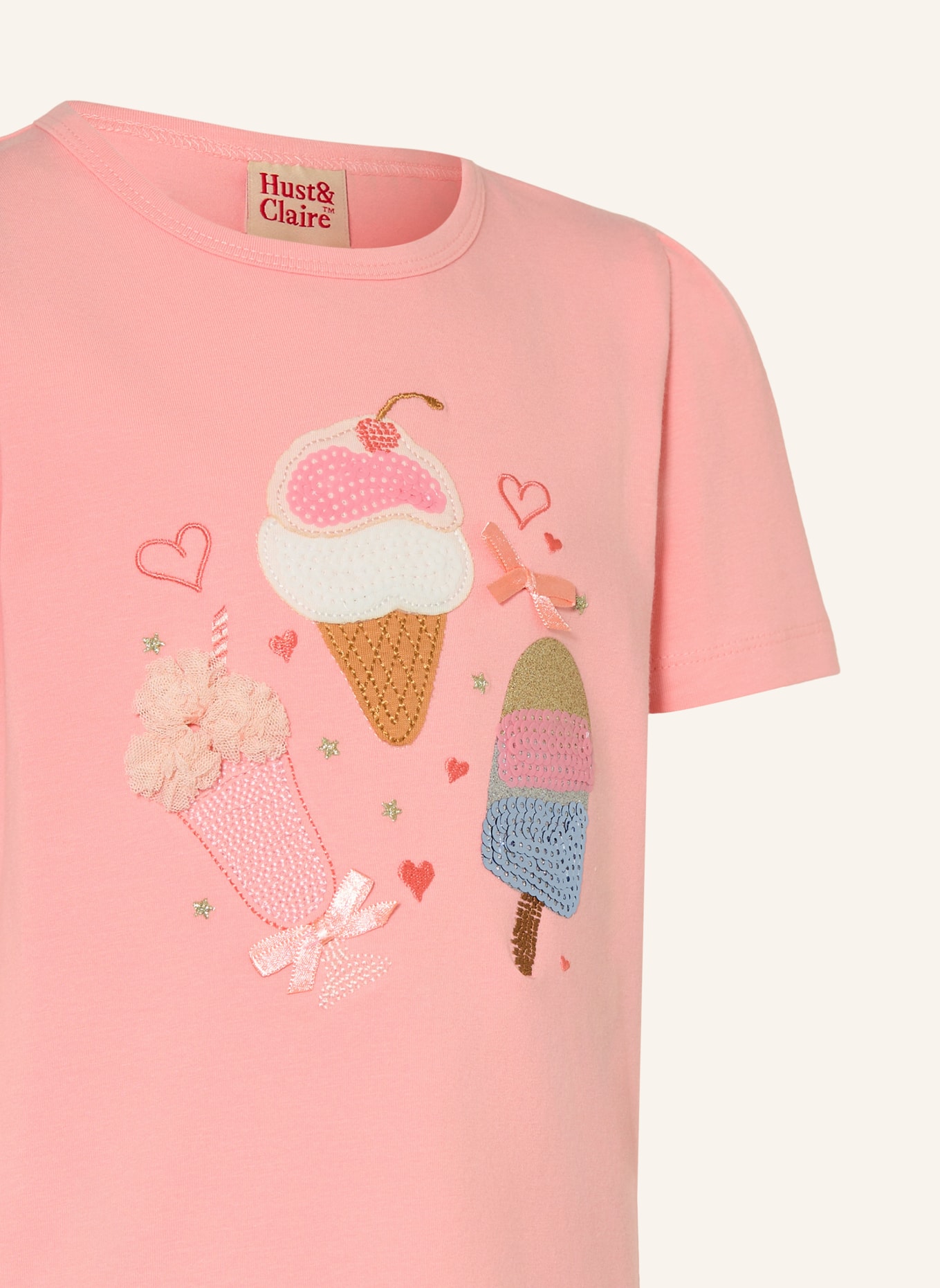 HUST and CLAIRE T-shirt HCALMA met pailletten: ROZE