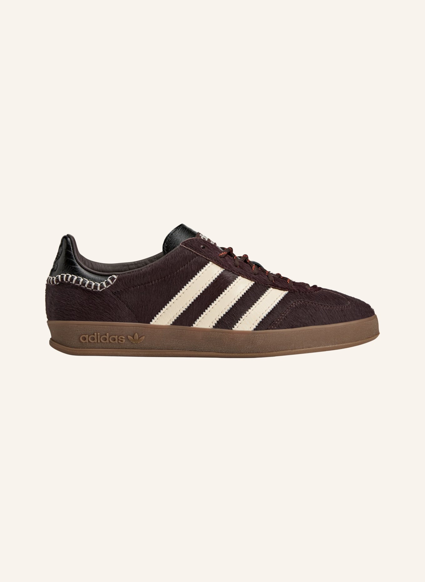 adidas Originals WB Gazelle Pony Sneakers: DARK BROWN / CREAM