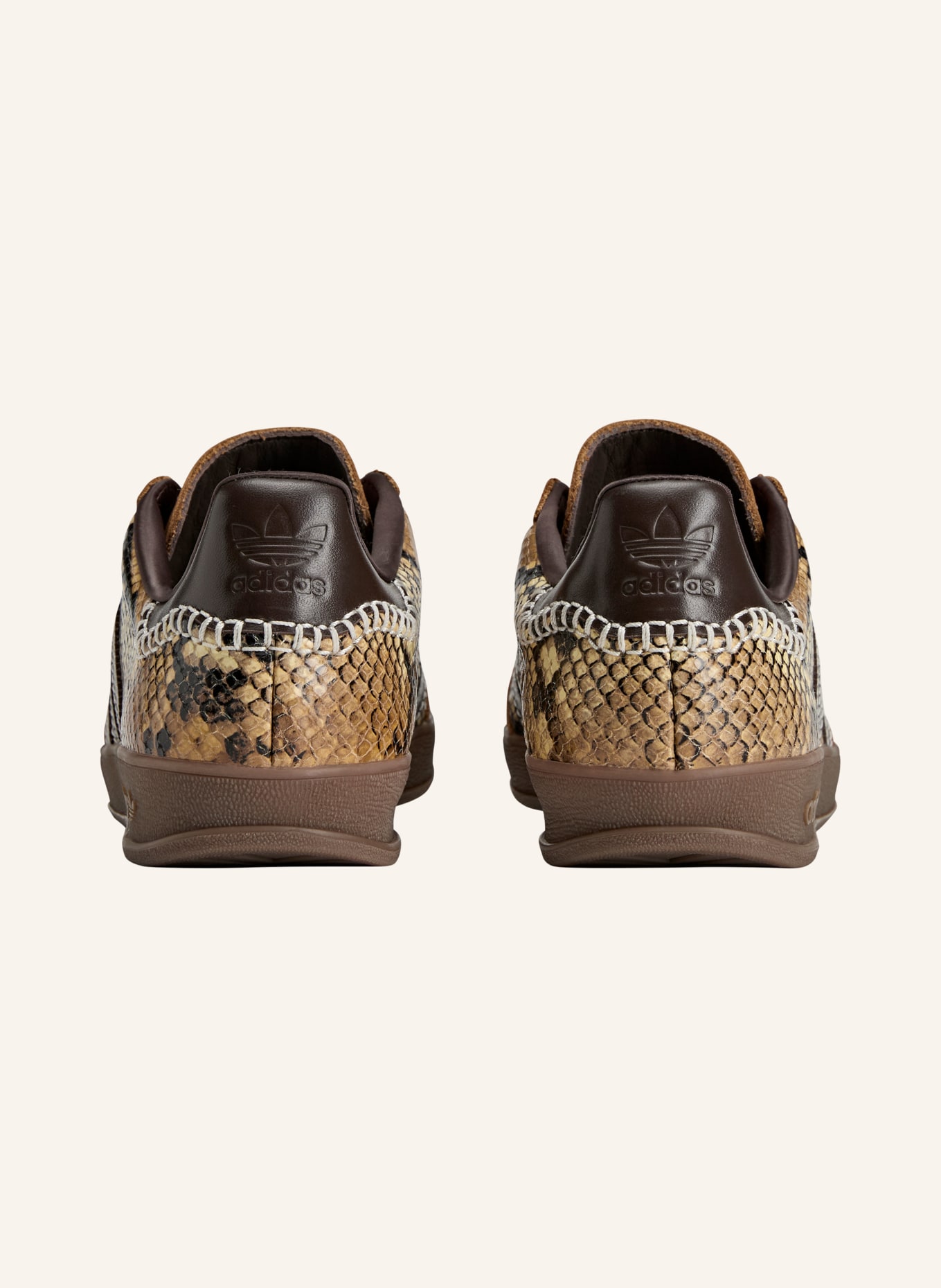 adidas Originals WB Gazelle Snake Sneakers: BROWN / COGNAC / DARK BROWN