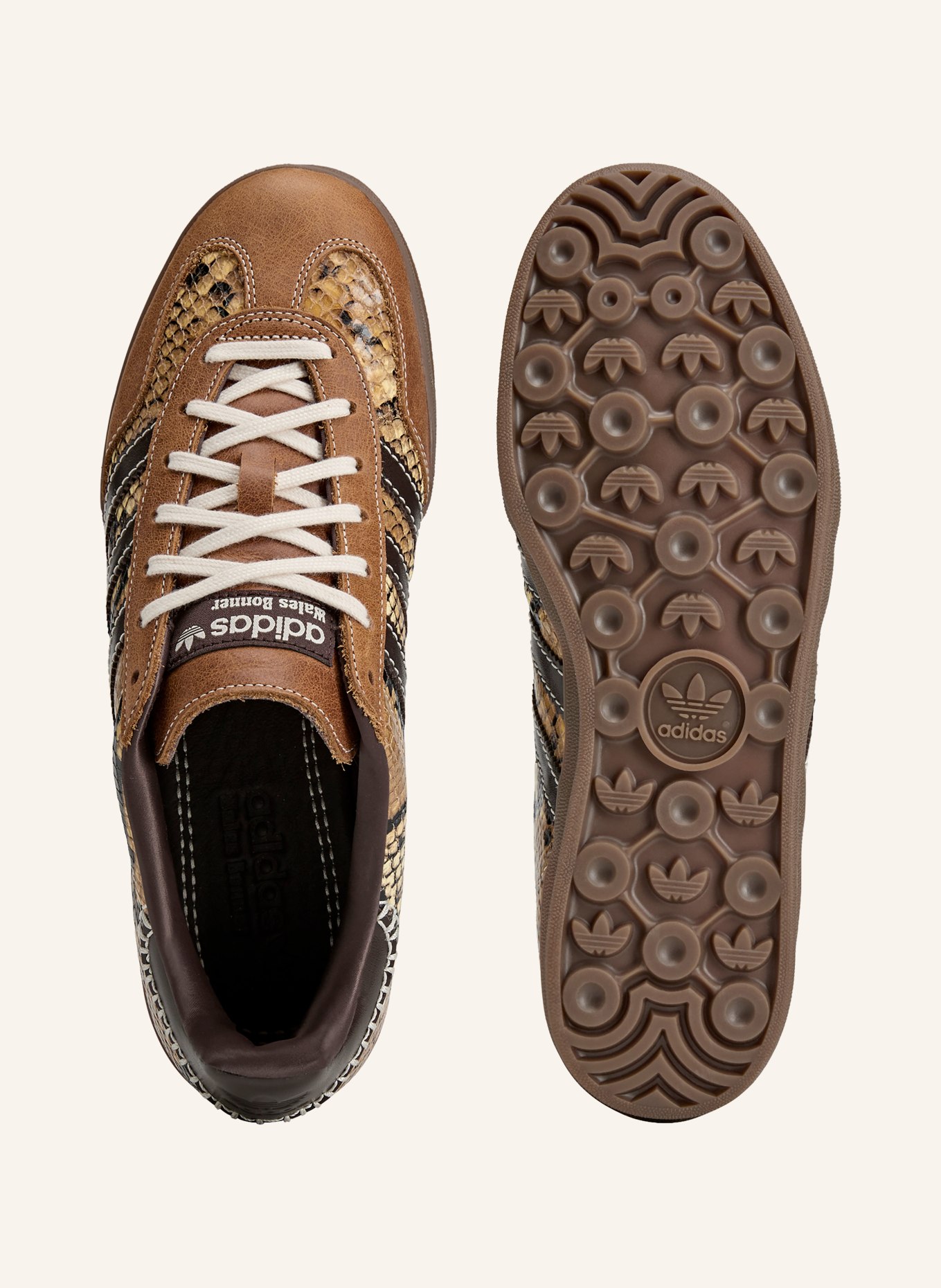 adidas Originals WB Gazelle Snake Sneakers: BROWN / COGNAC / DARK BROWN