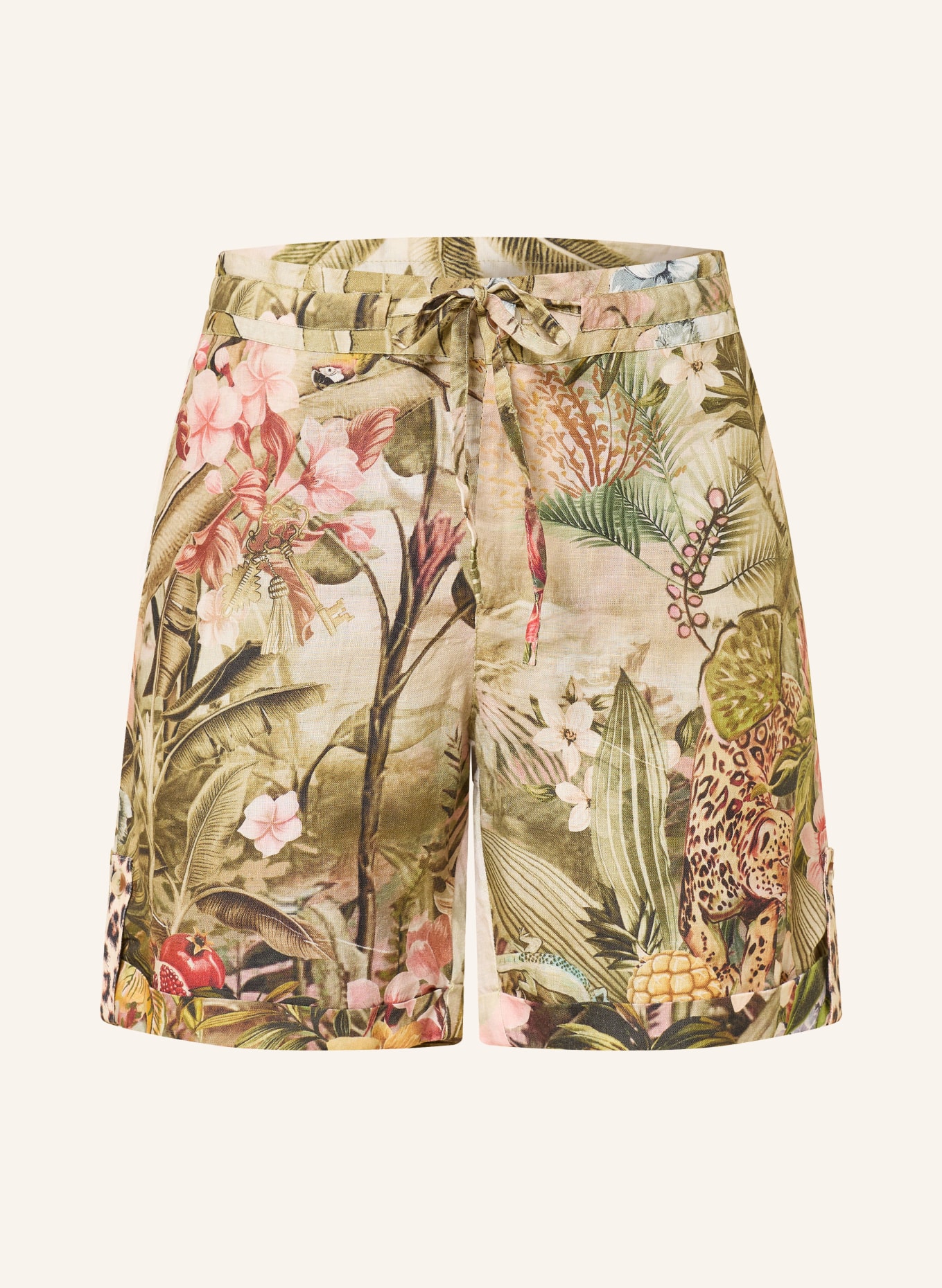 Princess GOES HOLLYWOOD Leinenshorts: KHAKI / ROSÉ