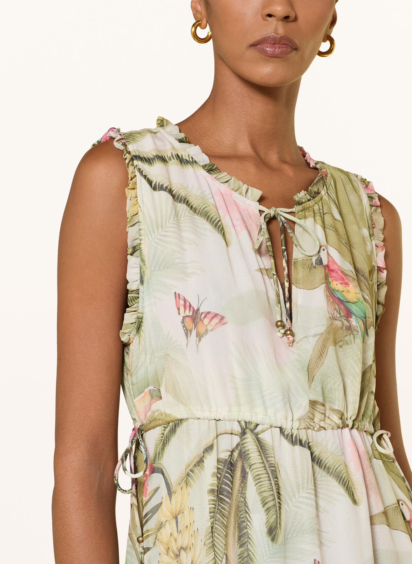 Princess GOES HOLLYWOOD Sukienka z falbanami: JASNOZIELONY / MOCNORÓŻOWY / CZERWONY