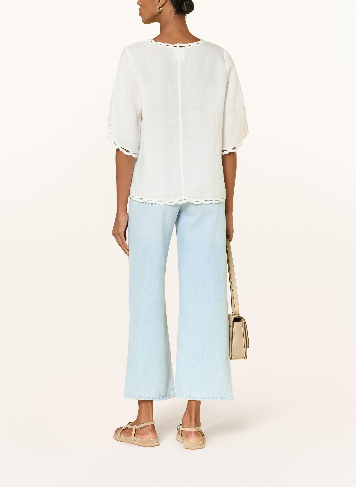 Princess GOES HOLLYWOOD Blusenshirt mit Lochspitze: WEISS