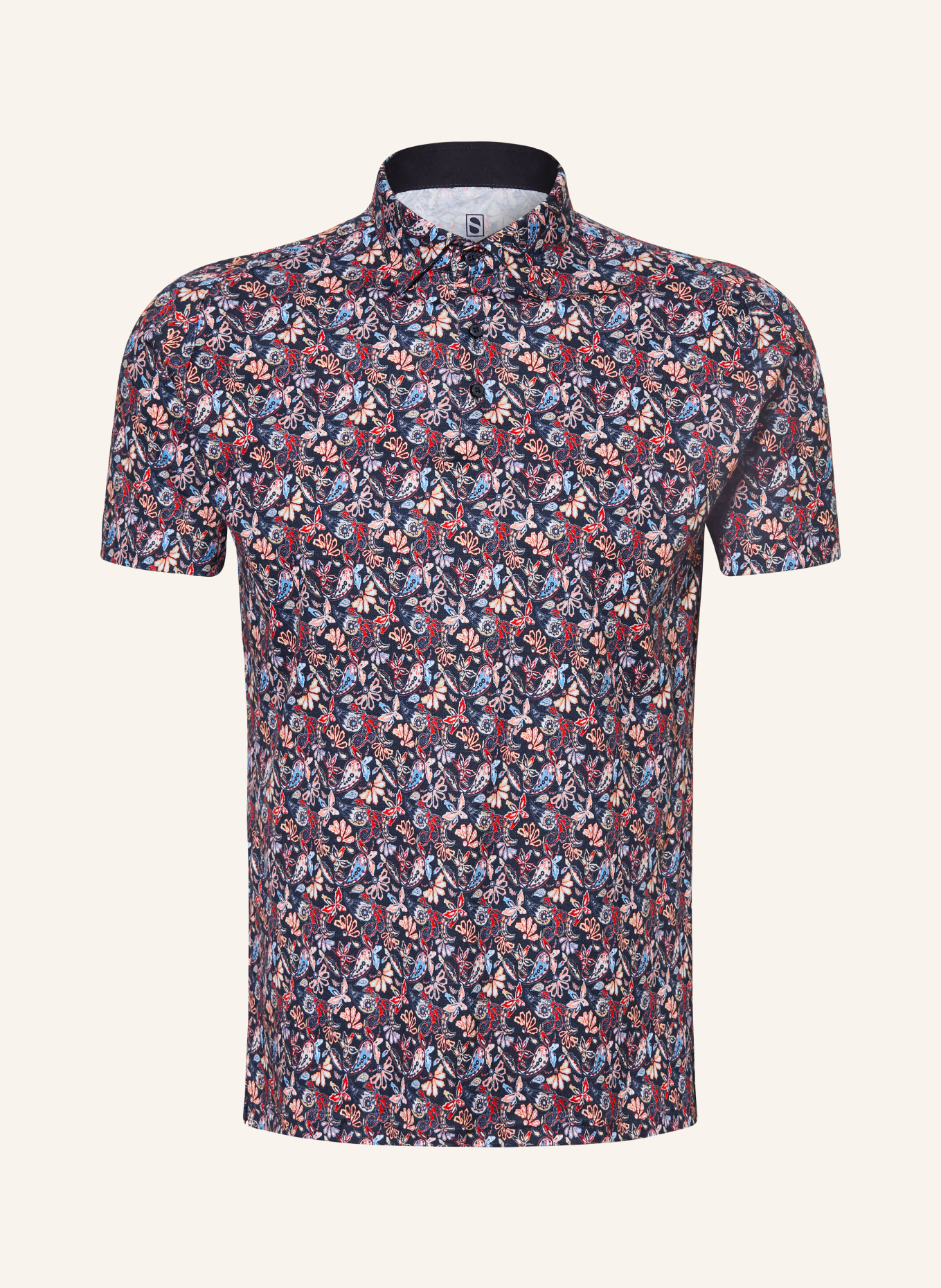 DESOTO Koszulka polo z dżerseju: GRANATOWY / CZERWONY / JASNOPOMARAŃCZOWY