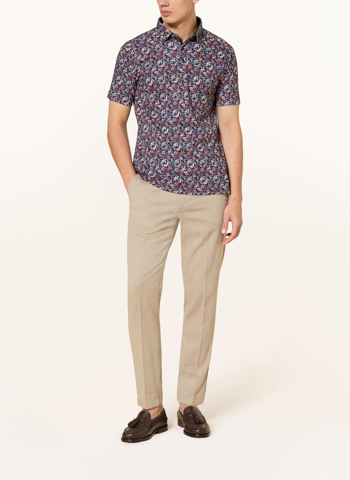 DESOTO Koszulka polo z dżerseju: GRANATOWY / CZERWONY / JASNOPOMARAŃCZOWY