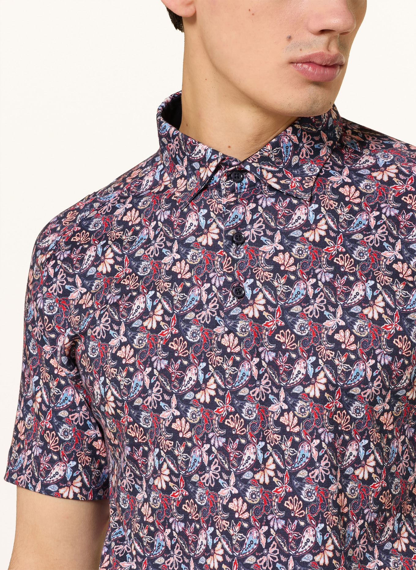 DESOTO Koszulka polo z dżerseju: GRANATOWY / CZERWONY / JASNOPOMARAŃCZOWY