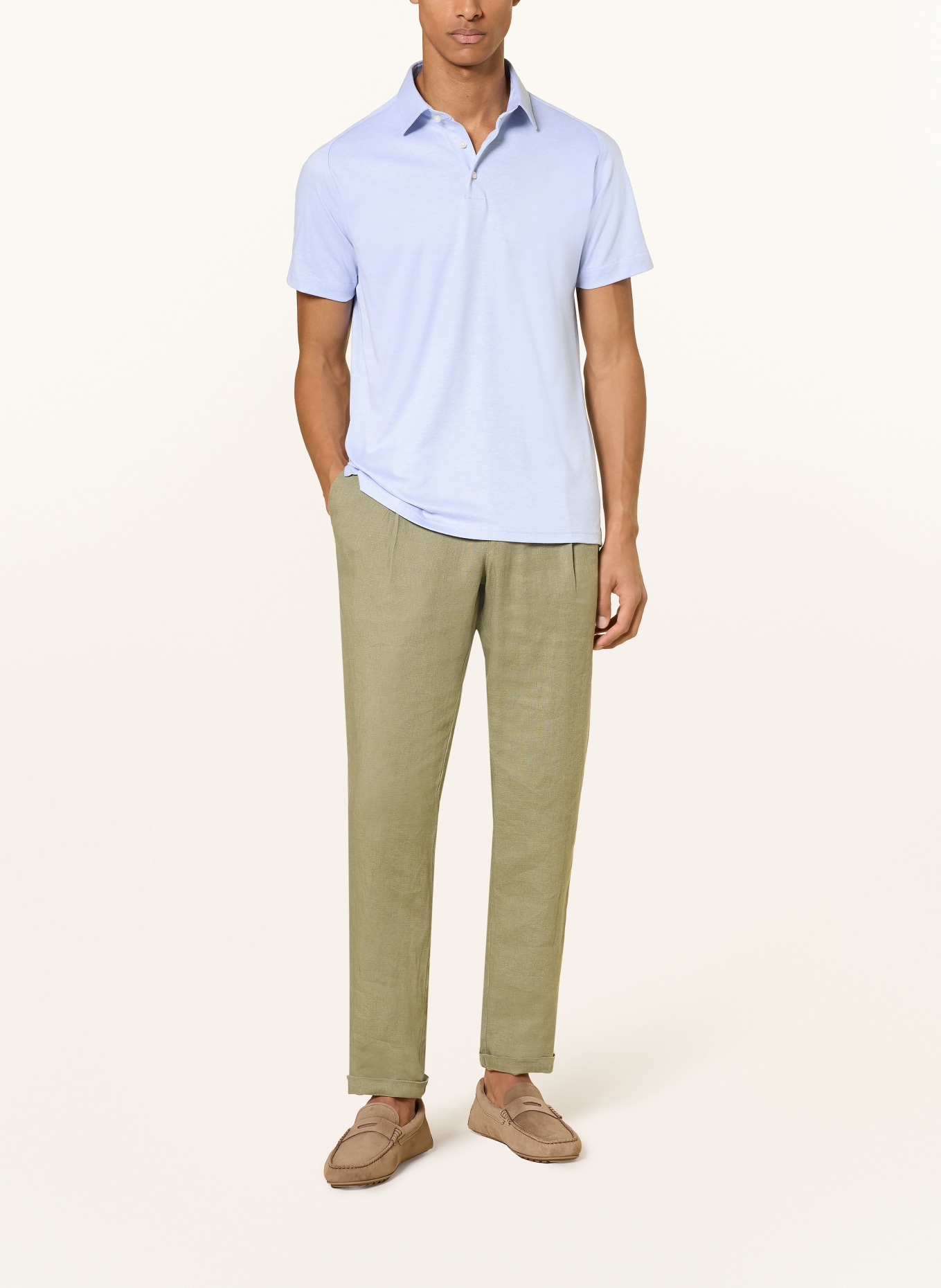 DESOTO piqué polo shirt: LIGHT BLUE
