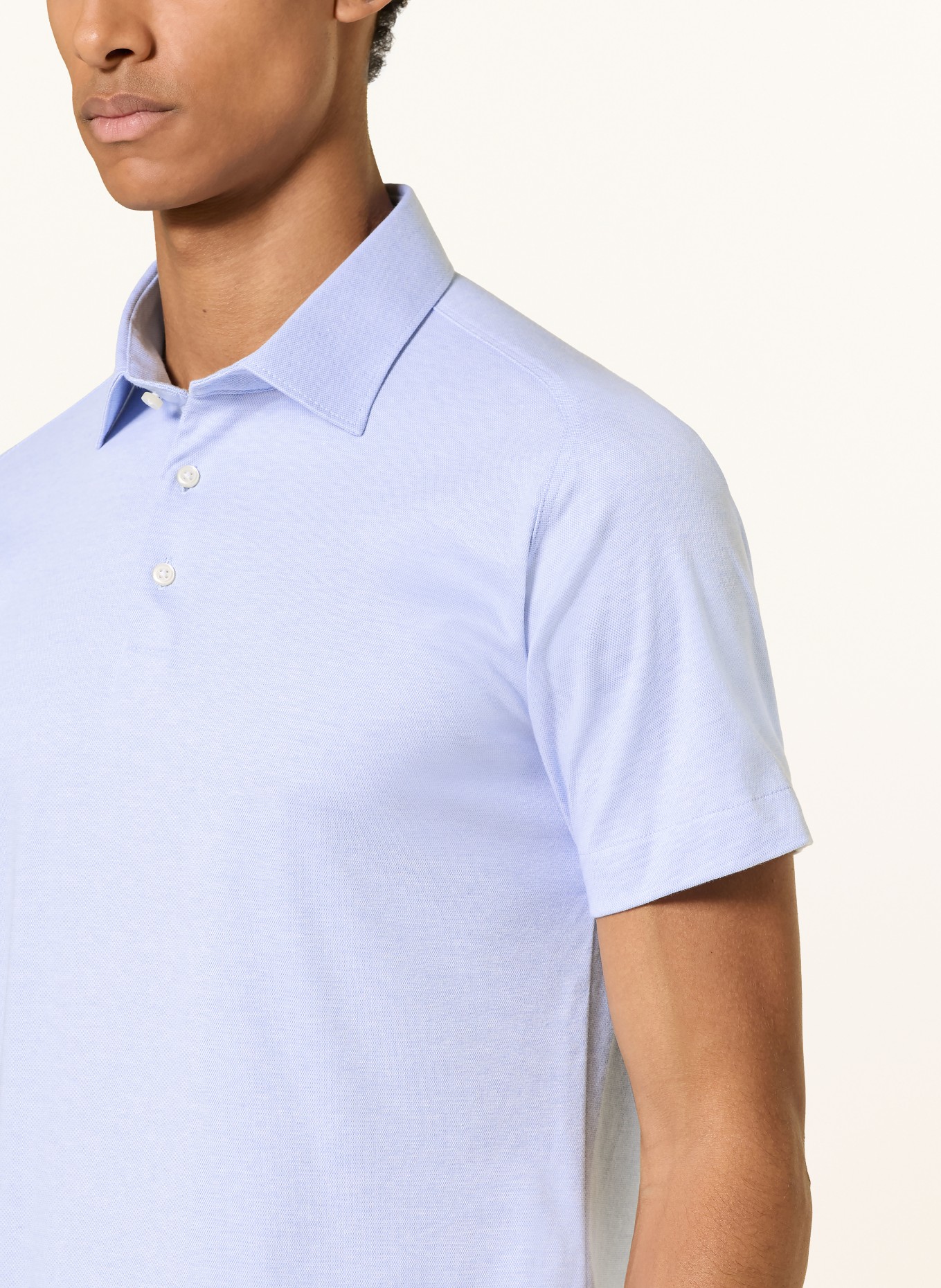 DESOTO piqué polo shirt: LIGHT BLUE