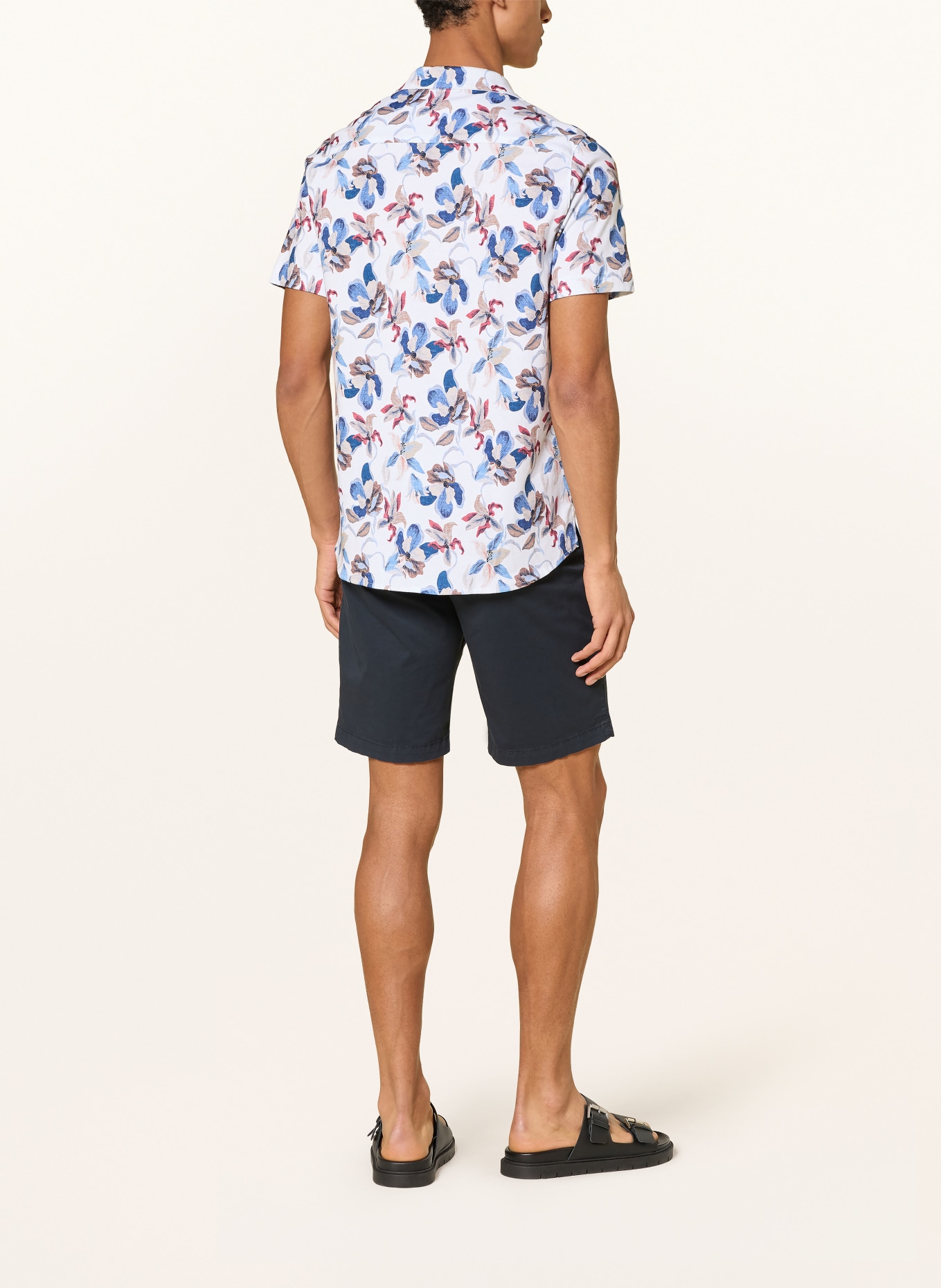 DESOTO LIDO slim fit resorthemd van jersey: WIT / ROOD / BLAUW