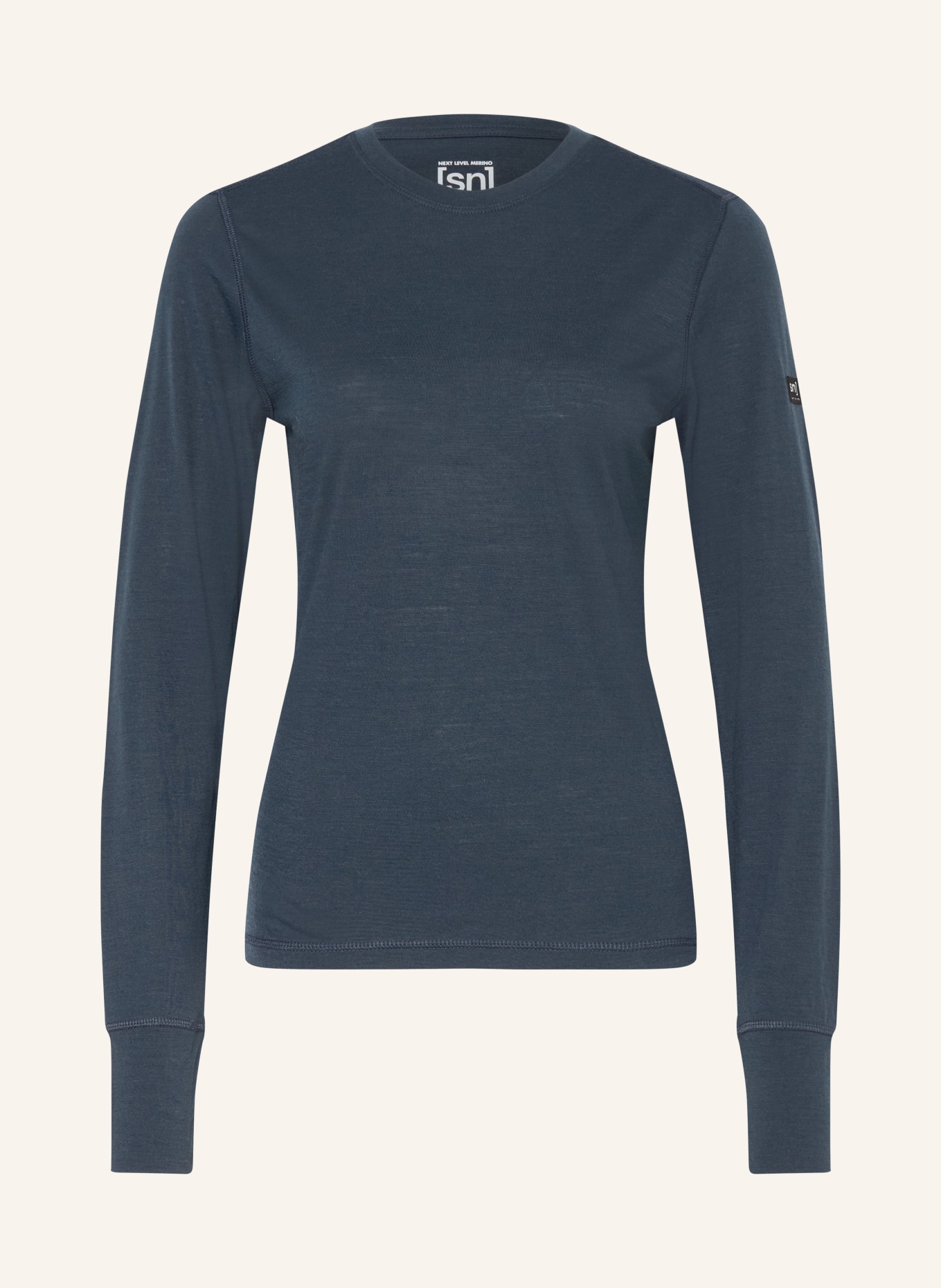 super.natural Longsleeve TUNDRA 175 LS mit Merinowolle: DUNKELBLAU