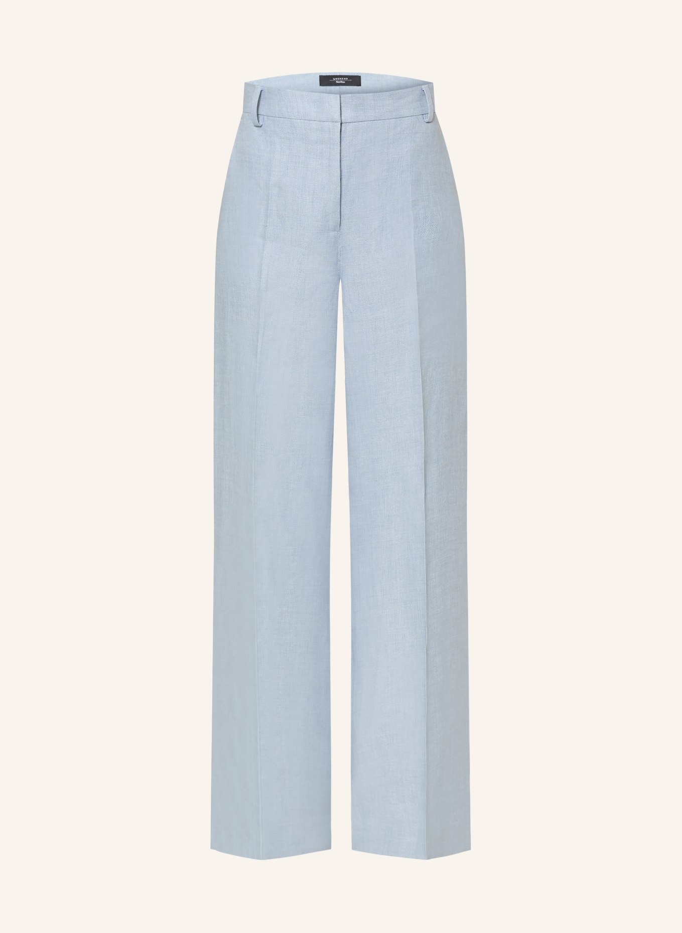 WEEKEND Max Mara MALIZIA linen wide-leg pants: LIGHT BLUE