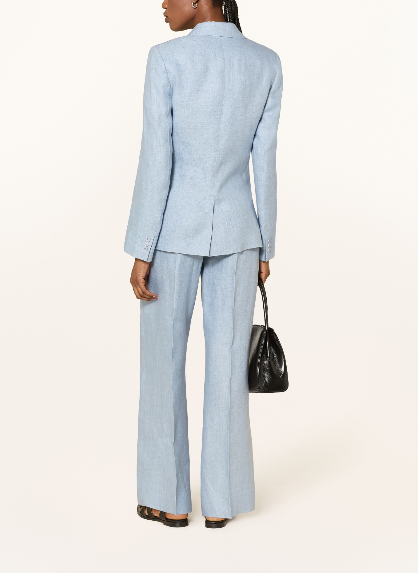 WEEKEND Max Mara MALIZIA linen wide-leg pants: LIGHT BLUE