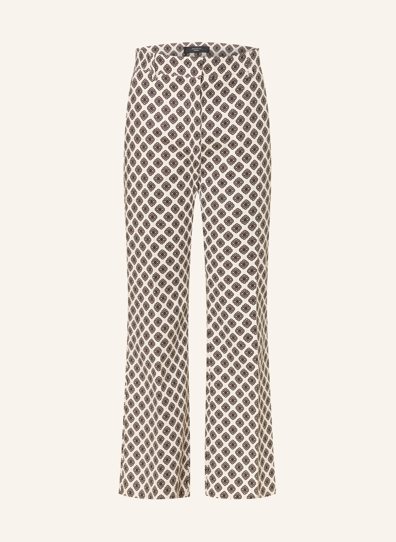WEEKEND Max Mara Pantalon 7/8 ONDE: CRÈME / MARRON FONCÉ