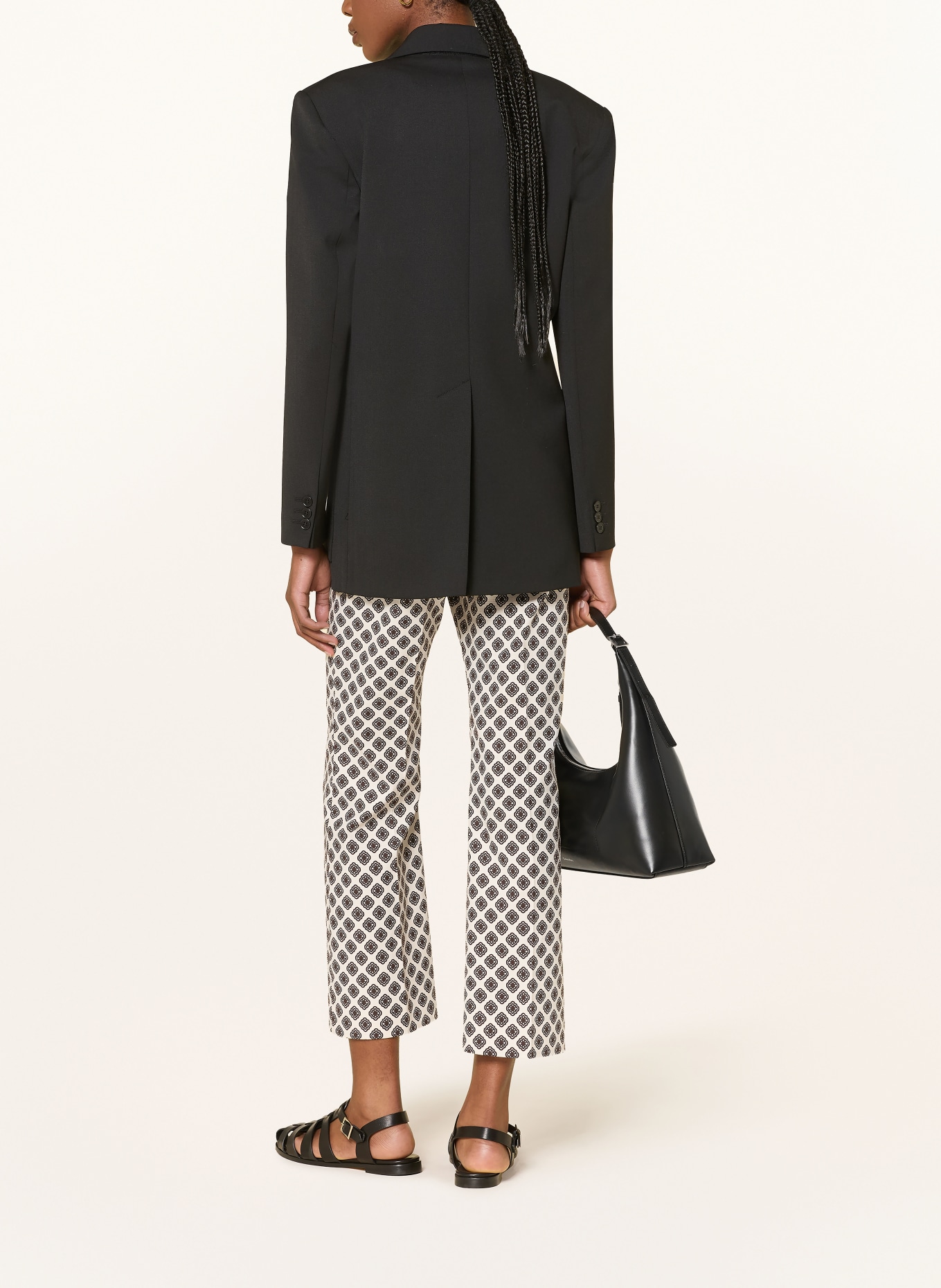 WEEKEND Max Mara Pantalon 7/8 ONDE: CRÈME / MARRON FONCÉ