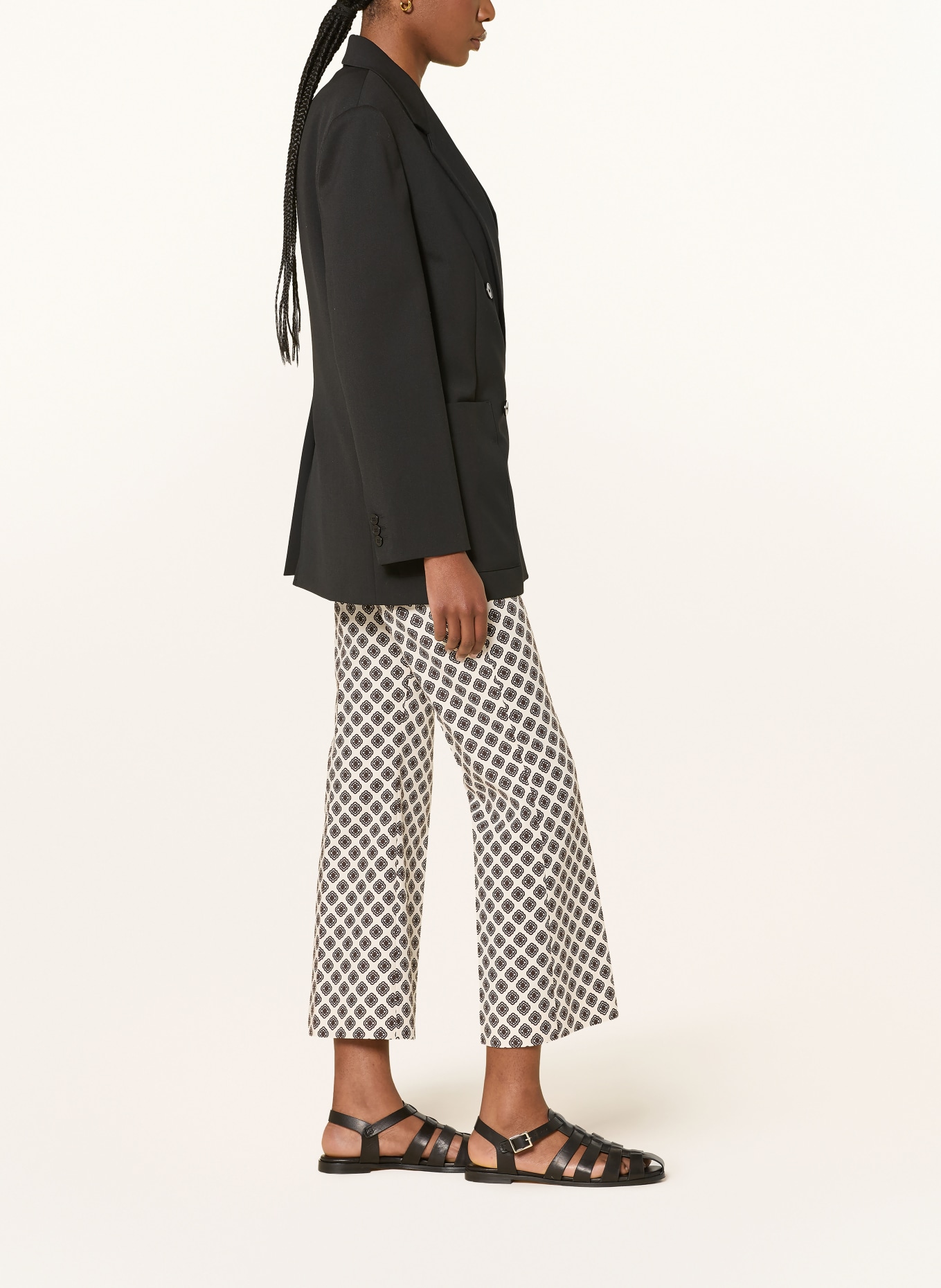 WEEKEND Max Mara Pantalon 7/8 ONDE: CRÈME / MARRON FONCÉ