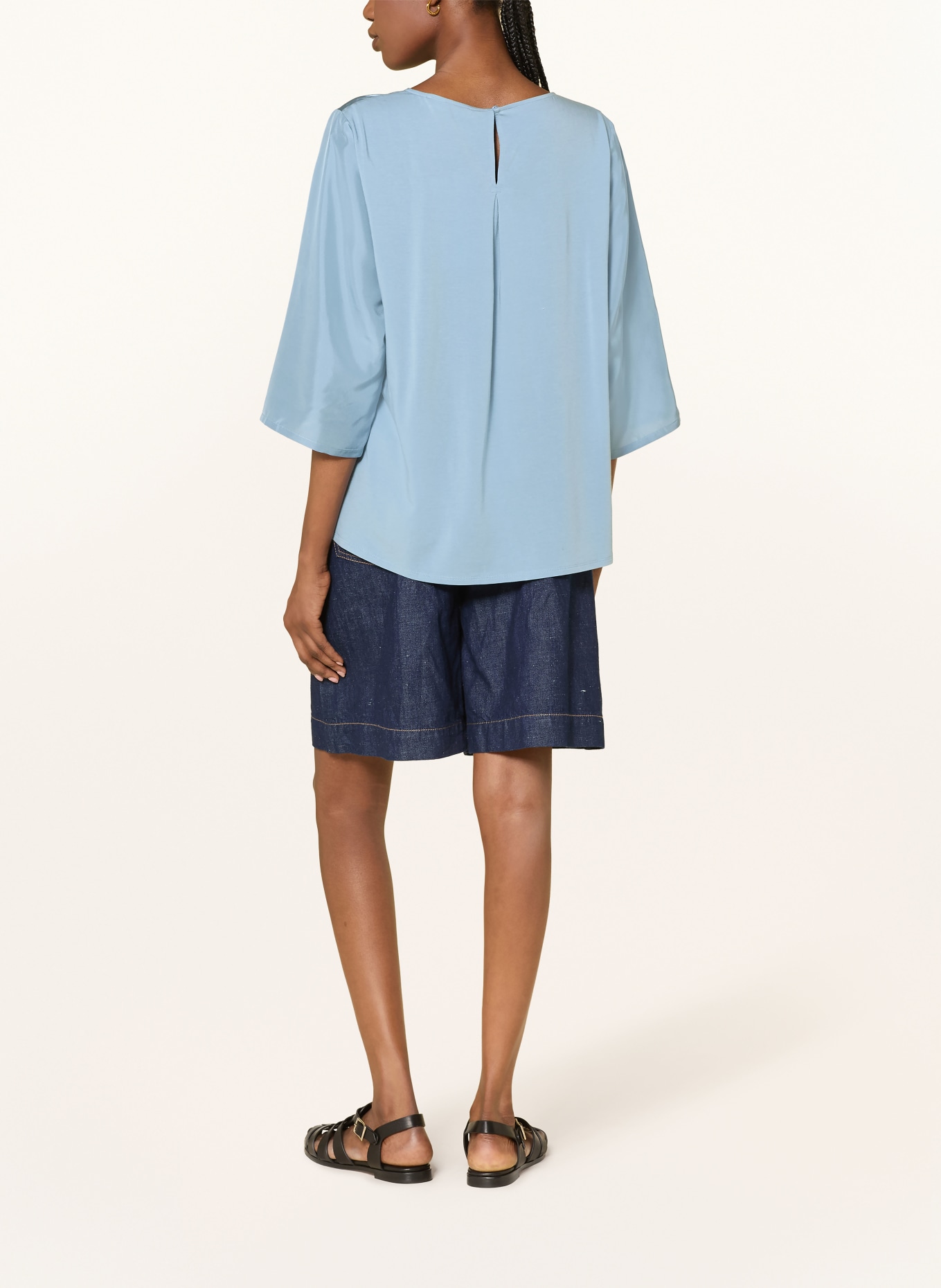 WEEKEND Max Mara Blusenshirt FASTOSO im Materialmix mit 3/4-Arm und Seide: BLAU