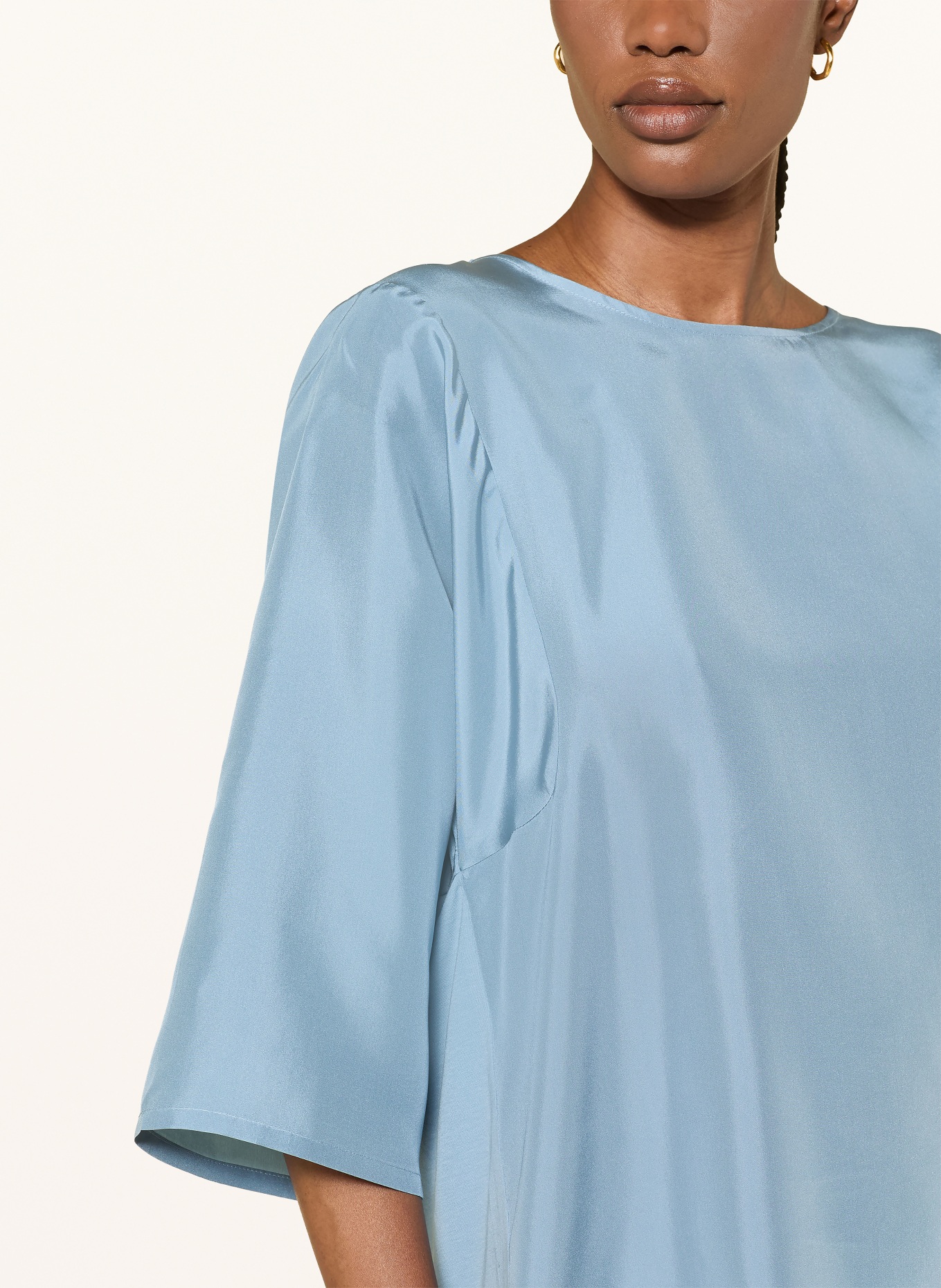 WEEKEND Max Mara Blusenshirt FASTOSO im Materialmix mit 3/4-Arm und Seide: BLAU