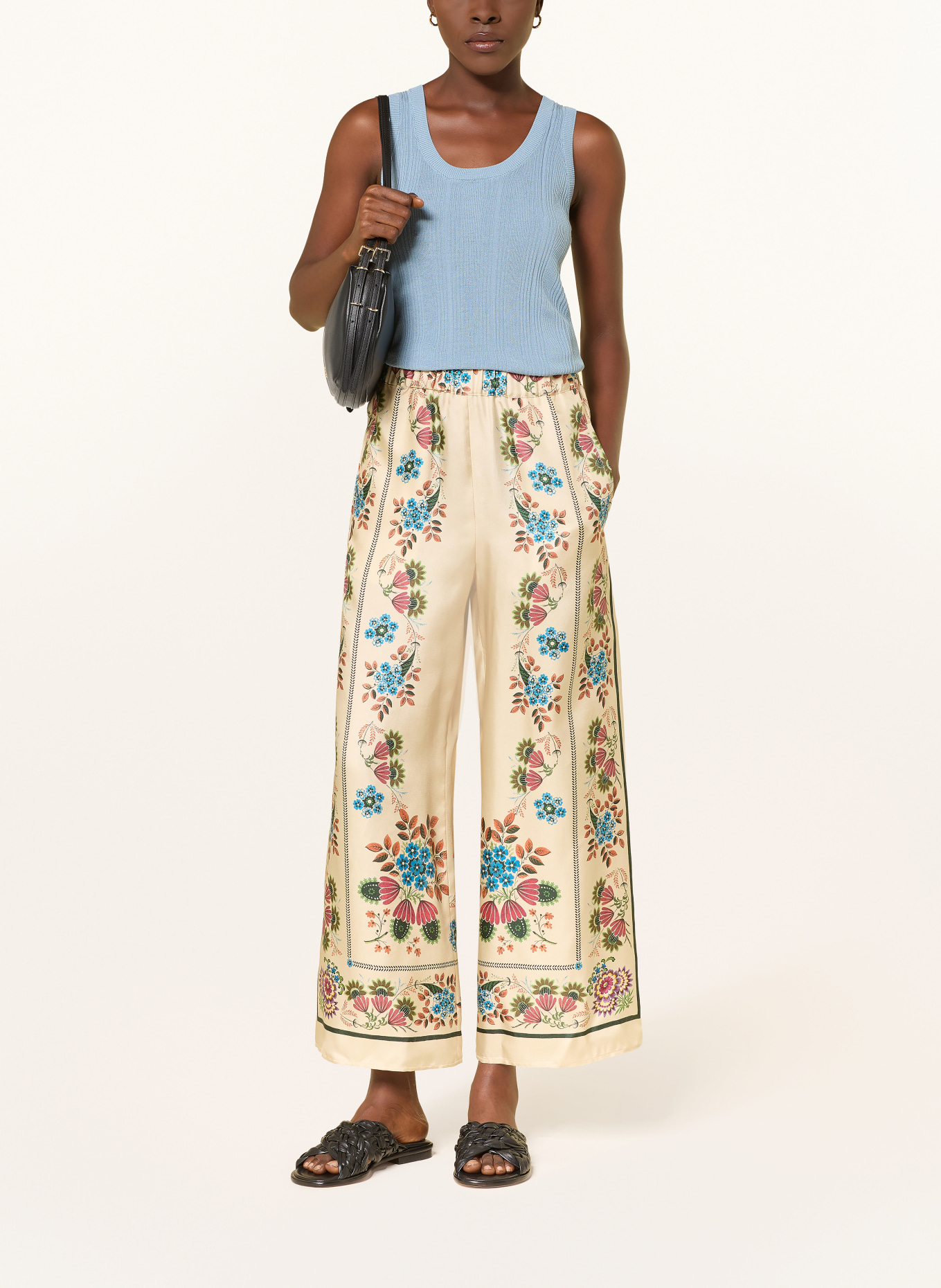 WEEKEND Max Mara Culotte SNACK aus Seide: BEIGE / GRÜN / BLAU