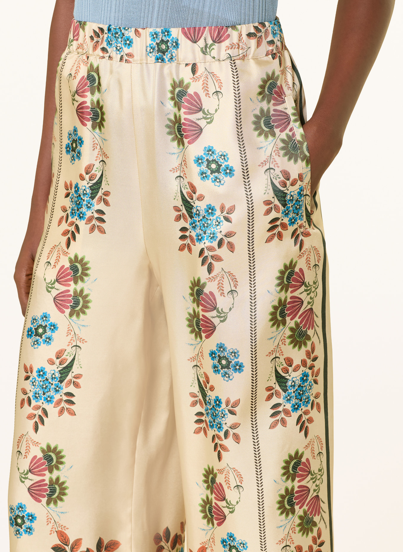 WEEKEND Max Mara Culotte SNACK aus Seide: BEIGE / GRÜN / BLAU