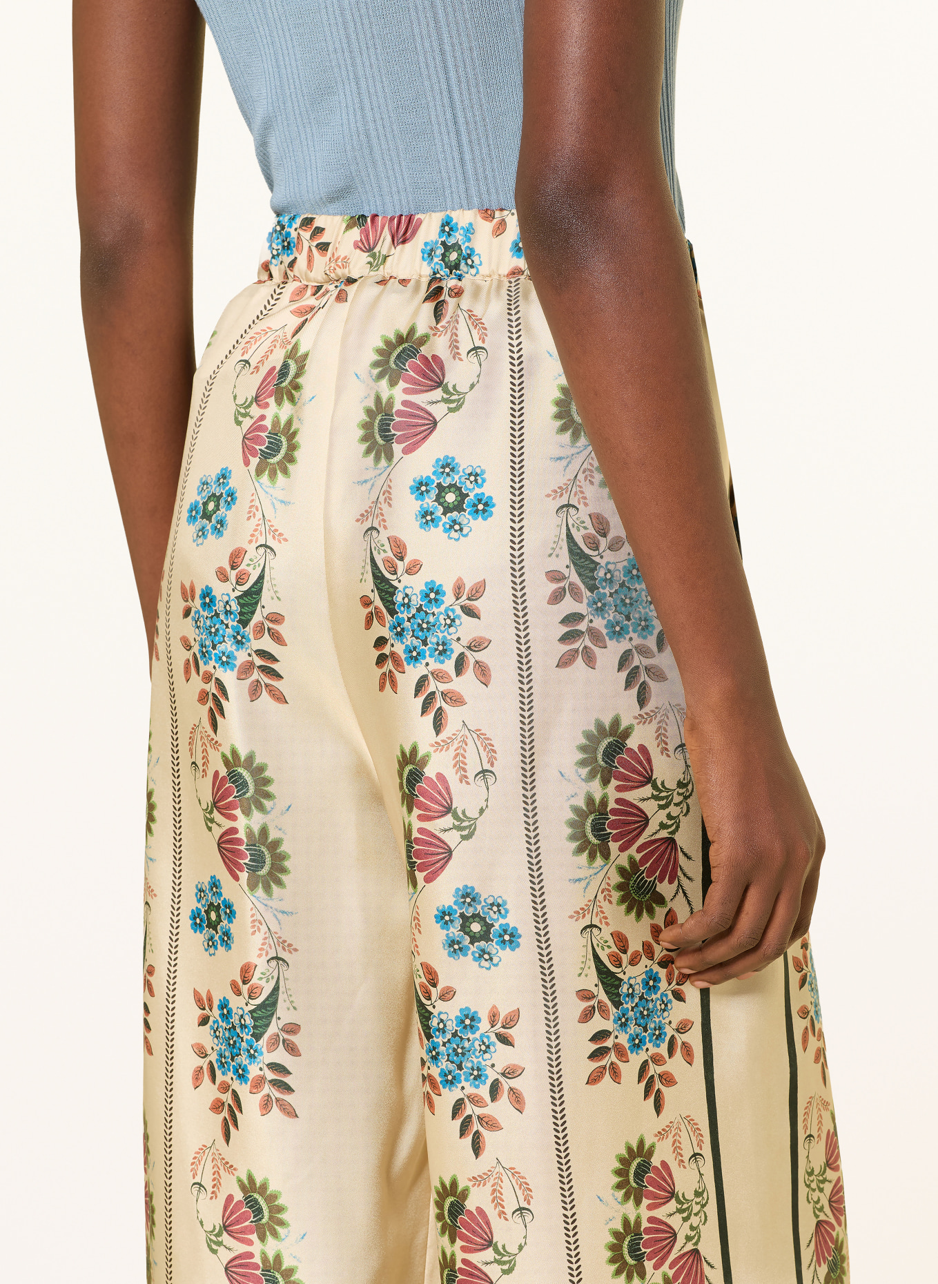 WEEKEND Max Mara Culotte SNACK aus Seide: BEIGE / GRÜN / BLAU