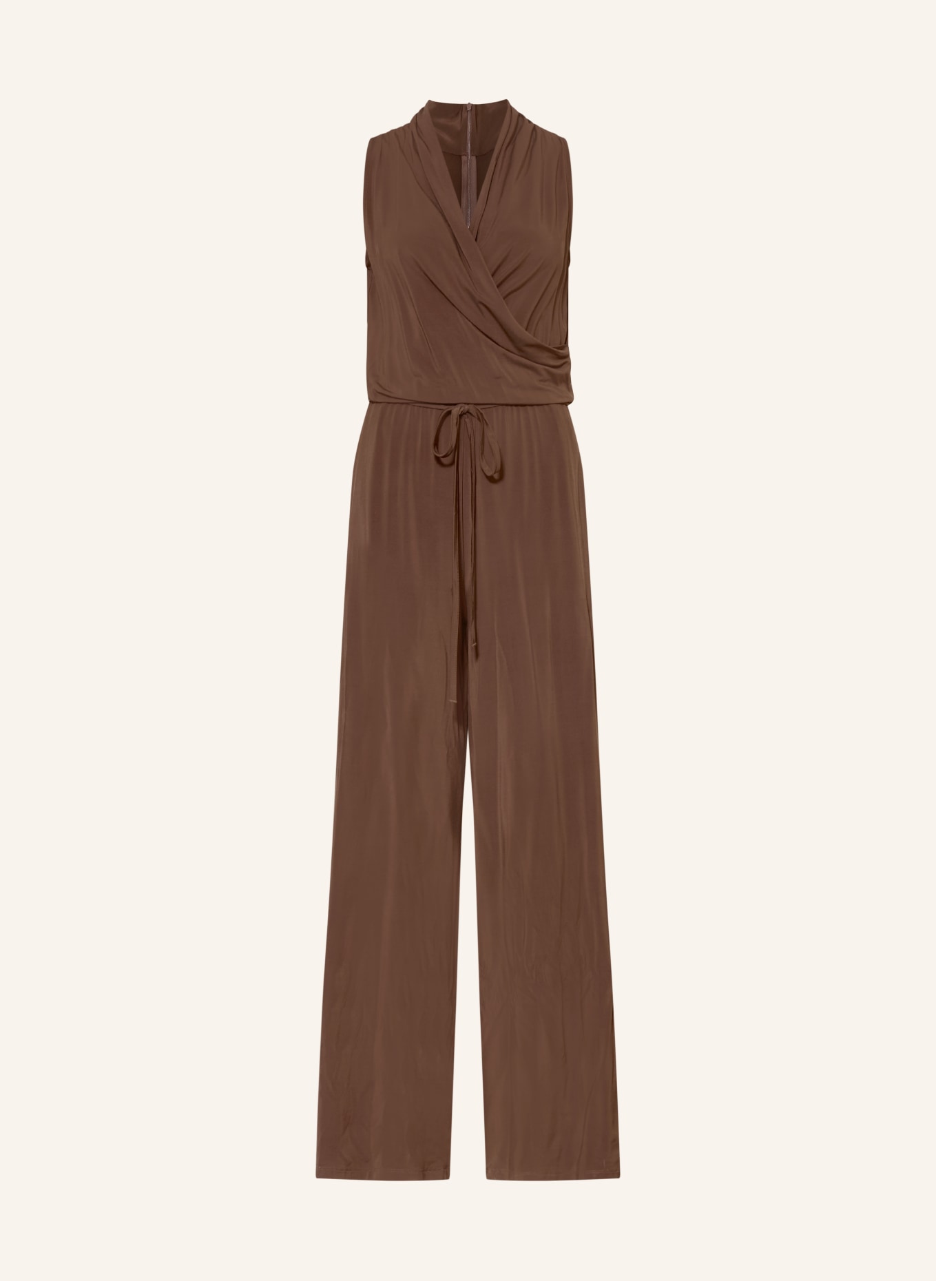 WEEKEND Max Mara Jersey-jumpsuit TROPICO met wikkellook: MARRON FONCÉ