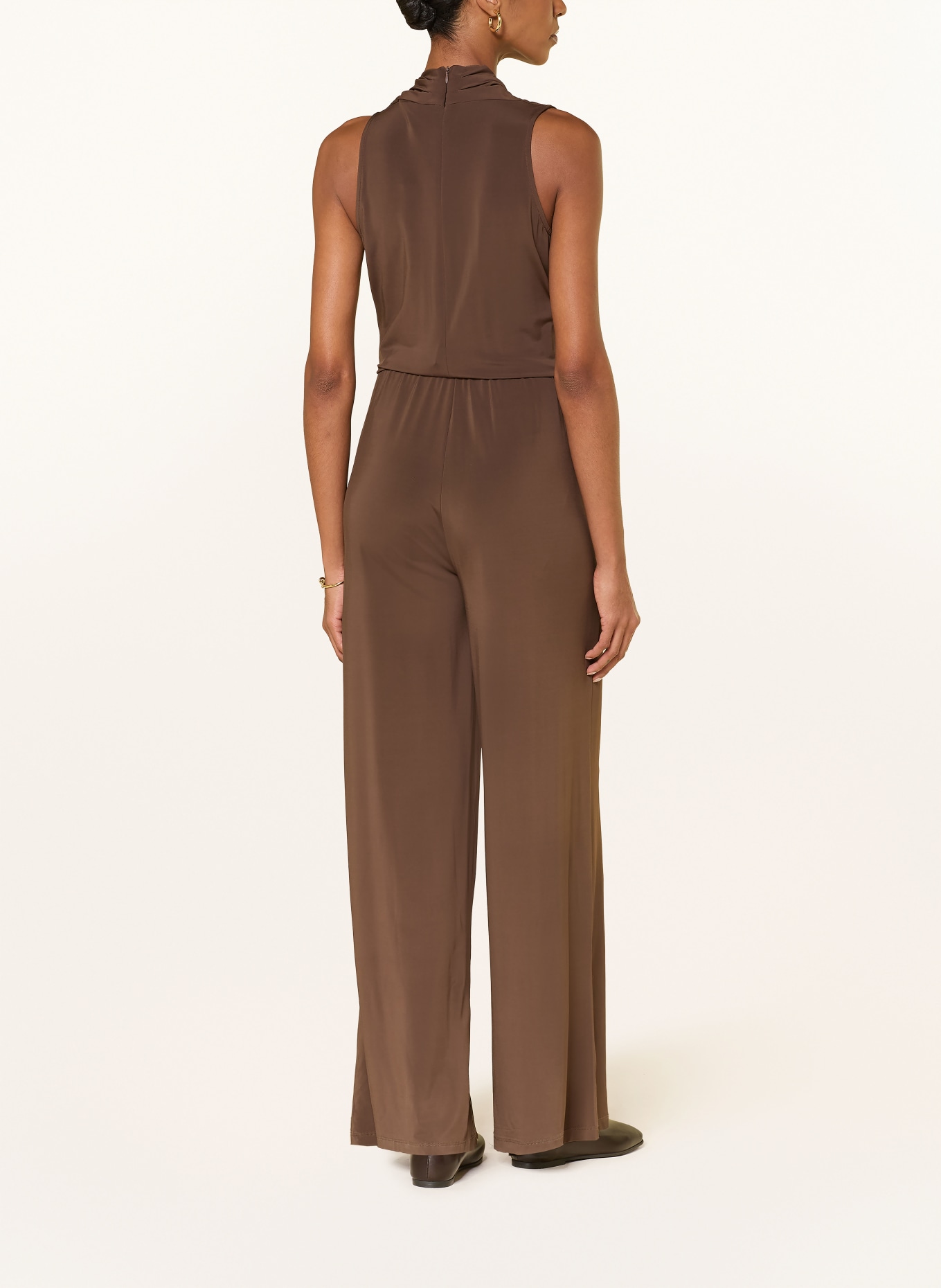 WEEKEND Max Mara Jersey-jumpsuit TROPICO met wikkellook: MARRON FONCÉ