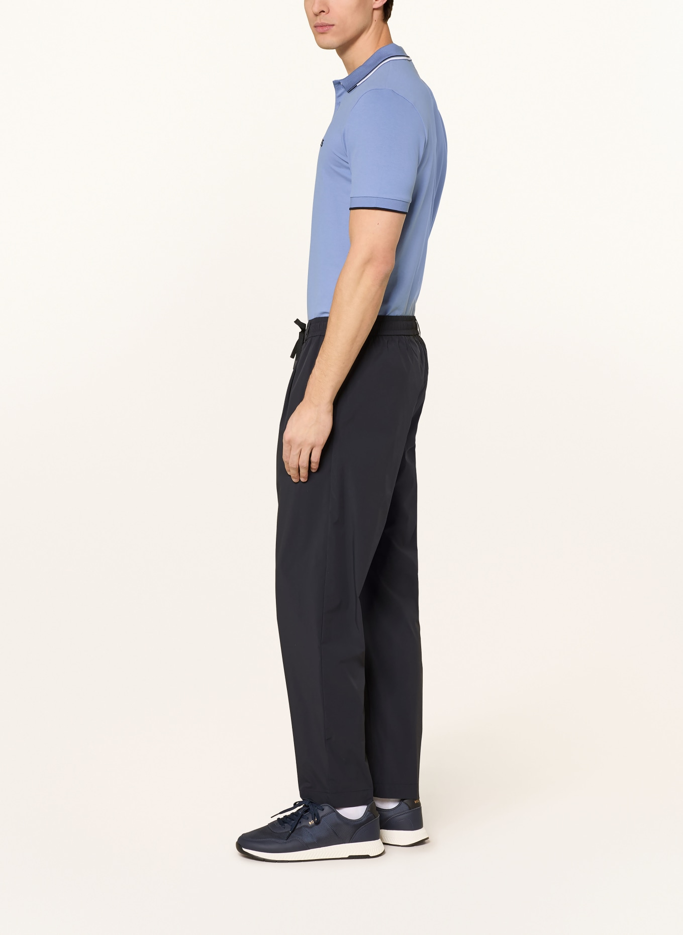 BOSS CONVERT-PLEAT Tapered Fit Golf Pants: BLACK