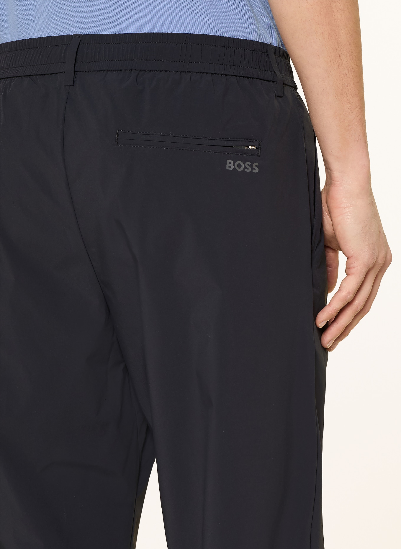 BOSS CONVERT-PLEAT Tapered Fit Golf Pants: BLACK