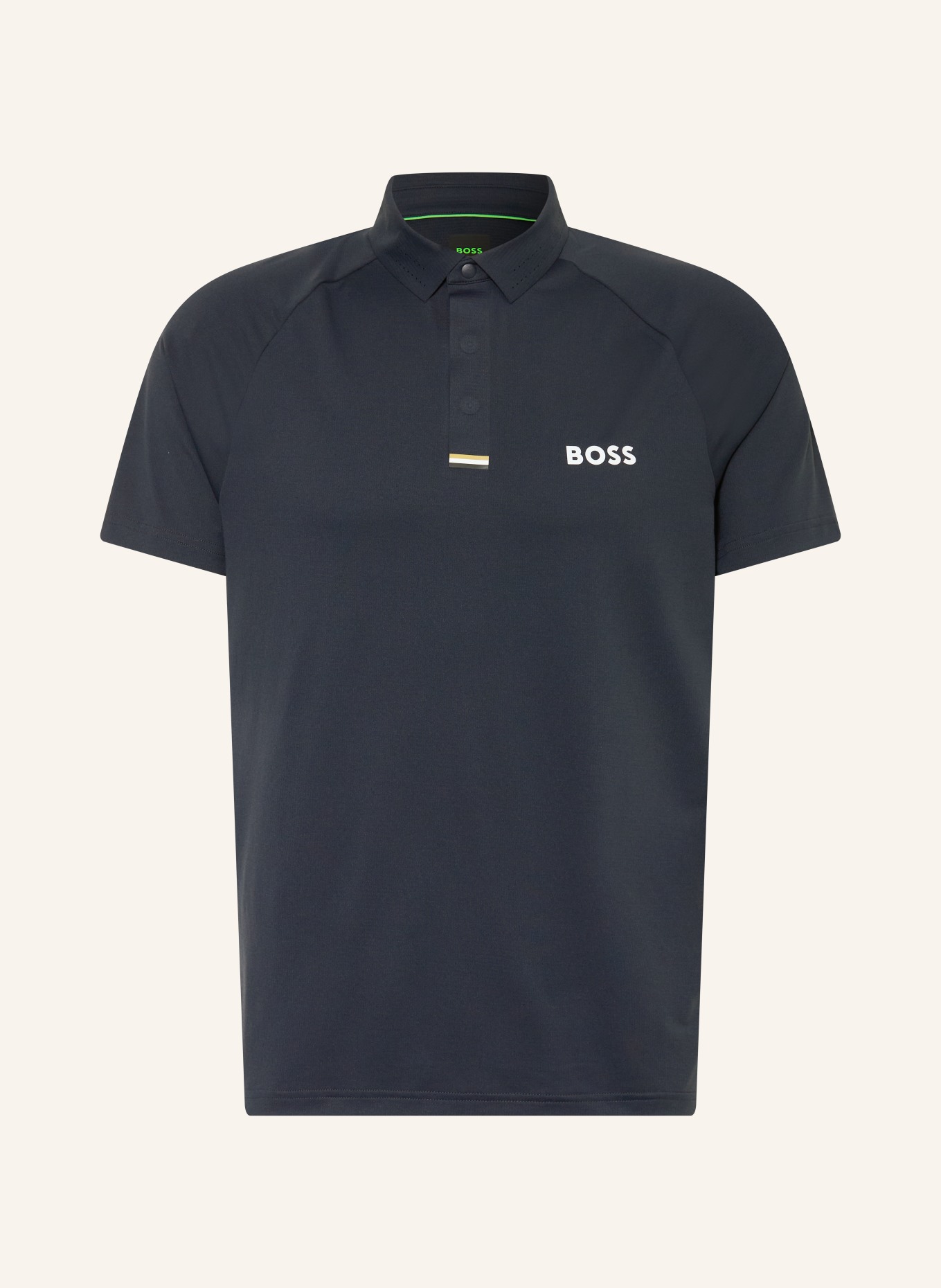BOSS Funktions-Poloshirt PADDYTECH: DUNKELBLAU / COGNAC / WEISS