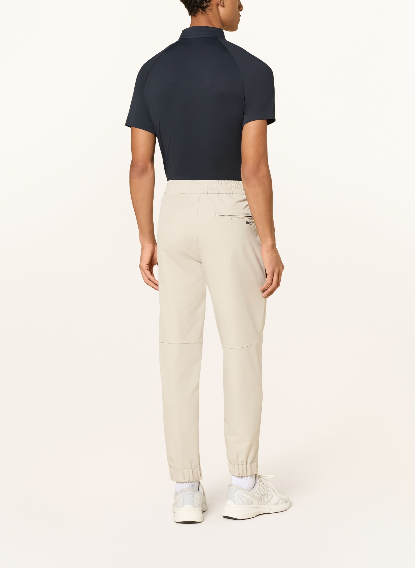 BOSS Funktions-Poloshirt PADDYTECH: DUNKELBLAU / COGNAC / WEISS