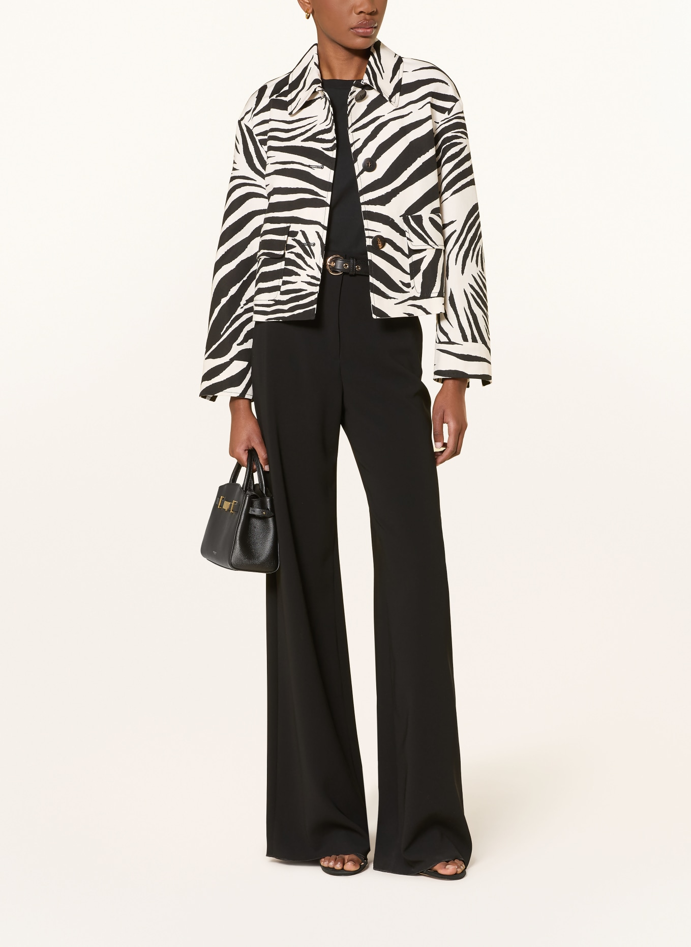 Max Mara STUDIO CARABO Blazer: BLACK / CREAM