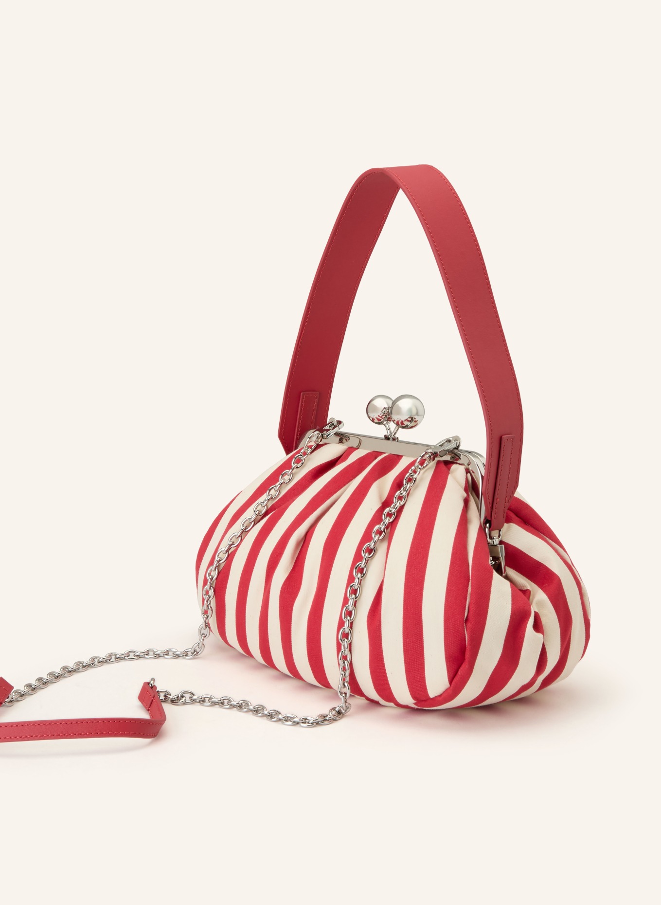 WEEKEND Max Mara Clutch GERUSIA mit Pailetten: ROT / CREME