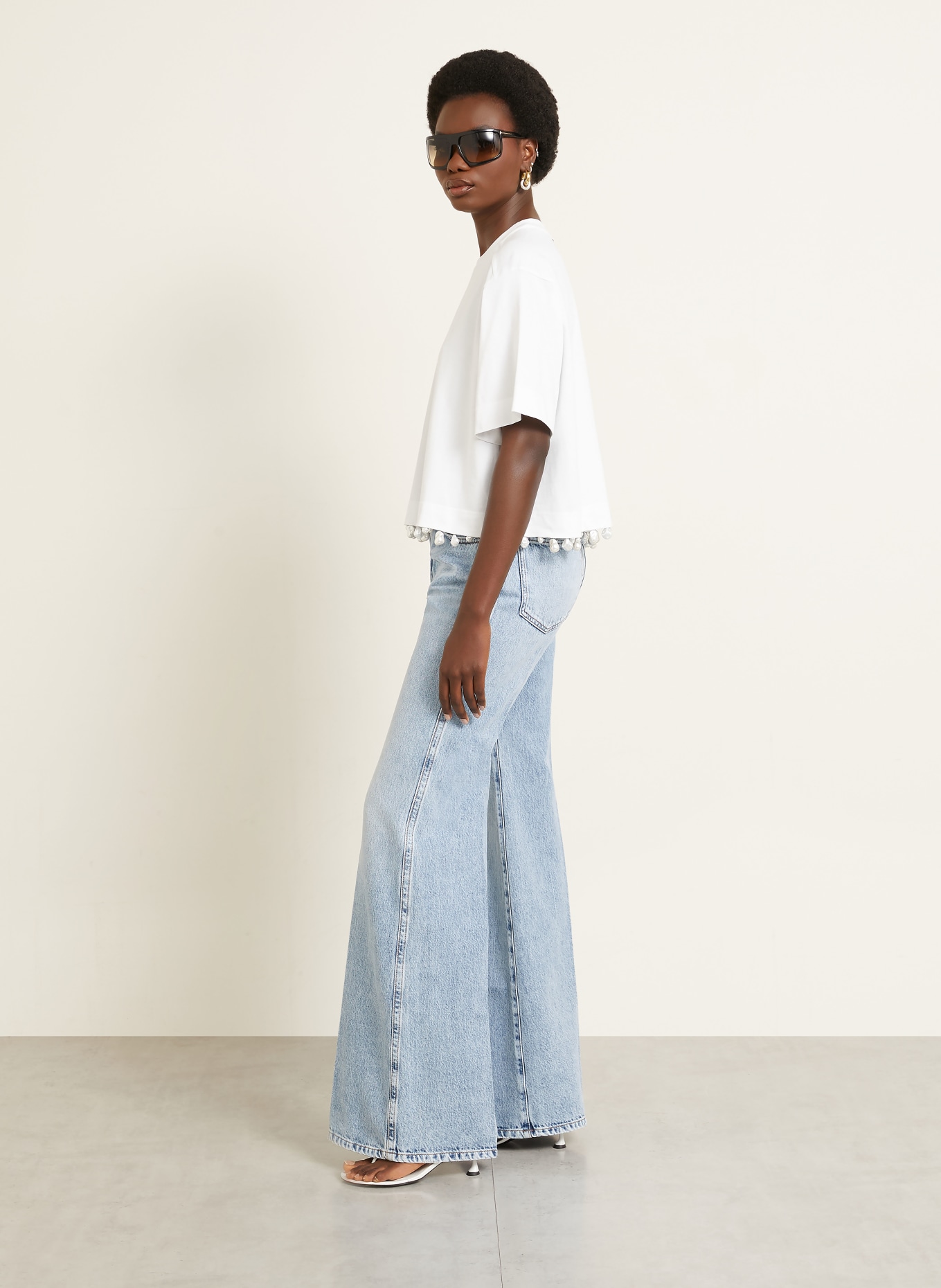 SPORTMAX Dżinsy z szerokimi nogawkami ZERO: 009 MIDNIGHTBLUE