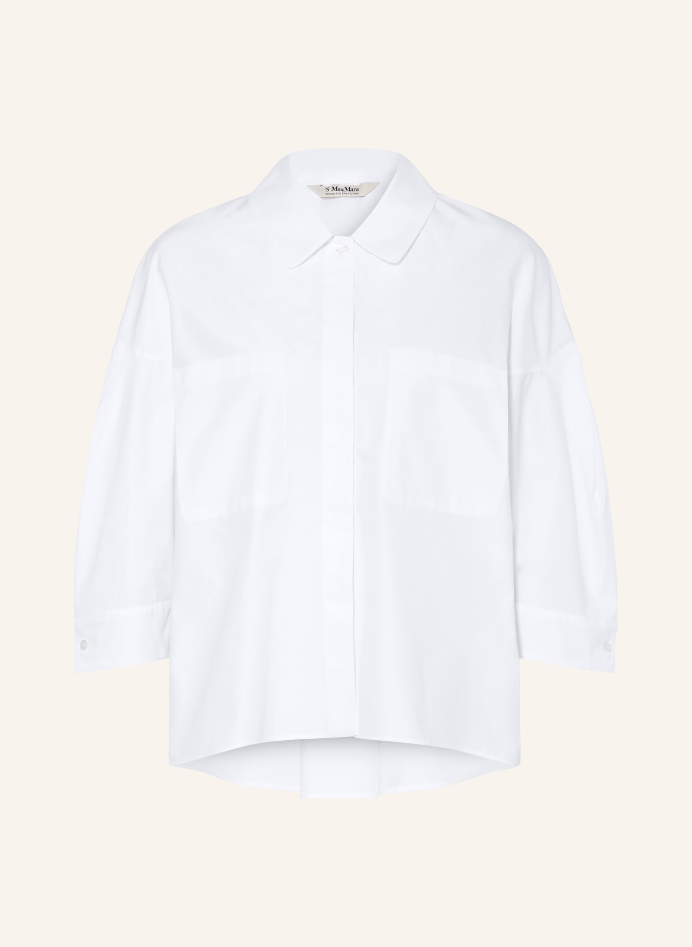 S Max Mara Hemdbluse ANCELLA mit 3/4-Arm: WEISS