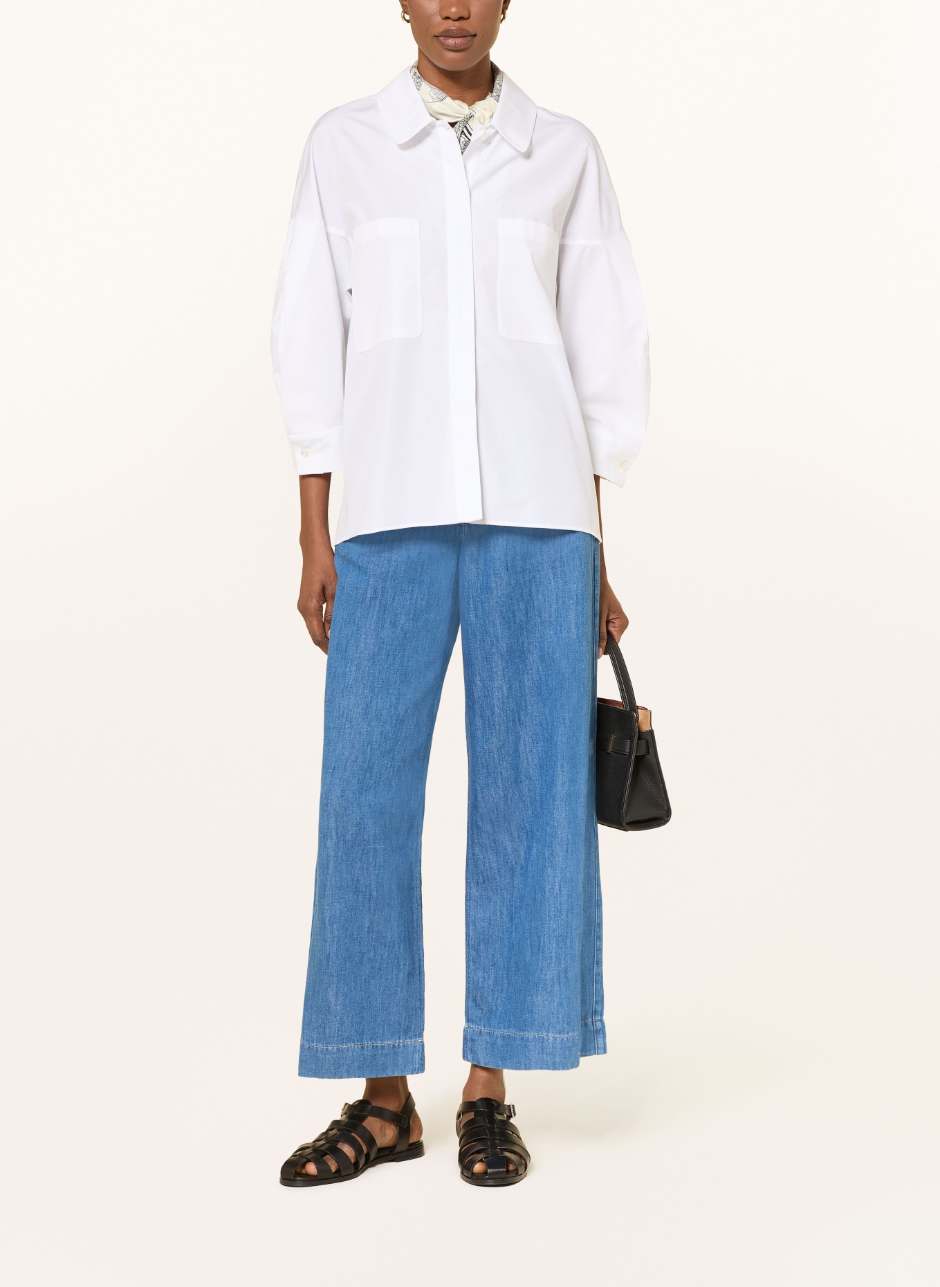 S Max Mara Hemdbluse ANCELLA mit 3/4-Arm: WEISS