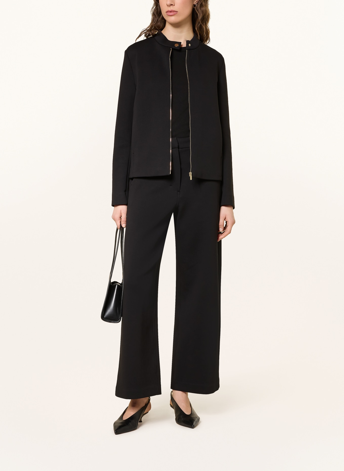 S Max Mara Spodnie z marlini CAUCASO: CZARNY