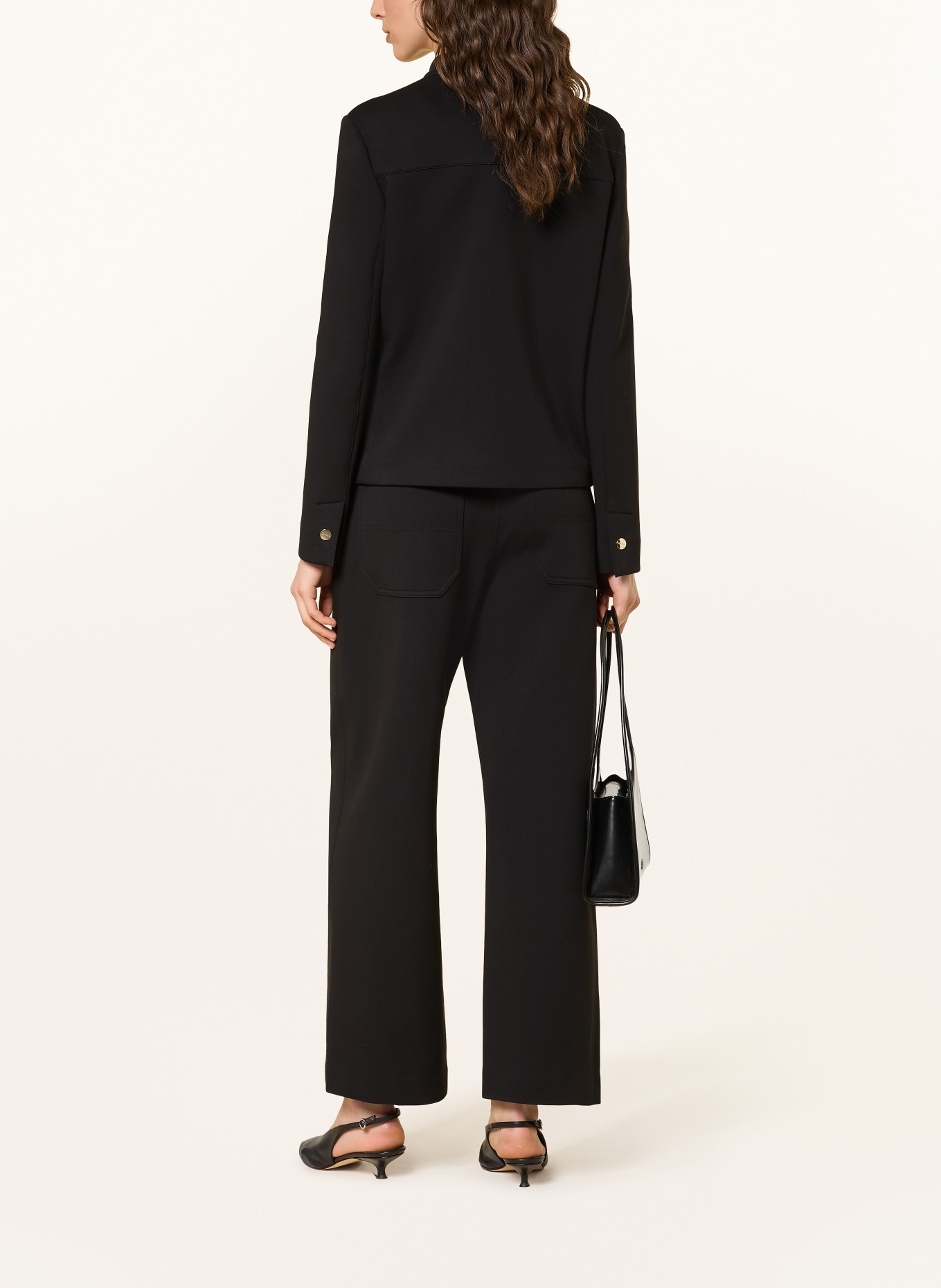 S Max Mara Spodnie z marlini CAUCASO: CZARNY