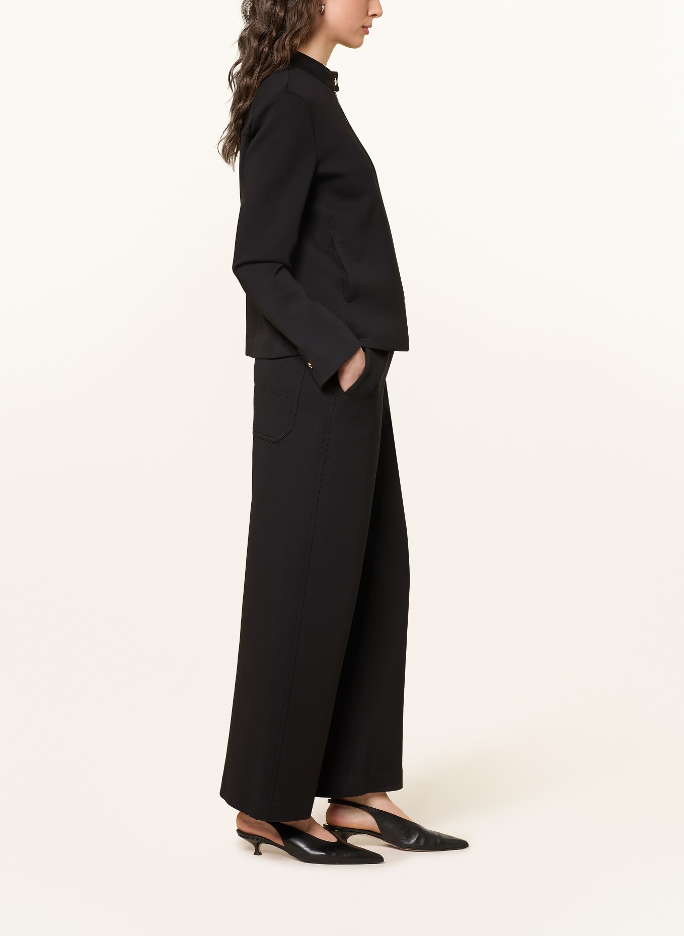 S Max Mara Spodnie z marlini CAUCASO: CZARNY