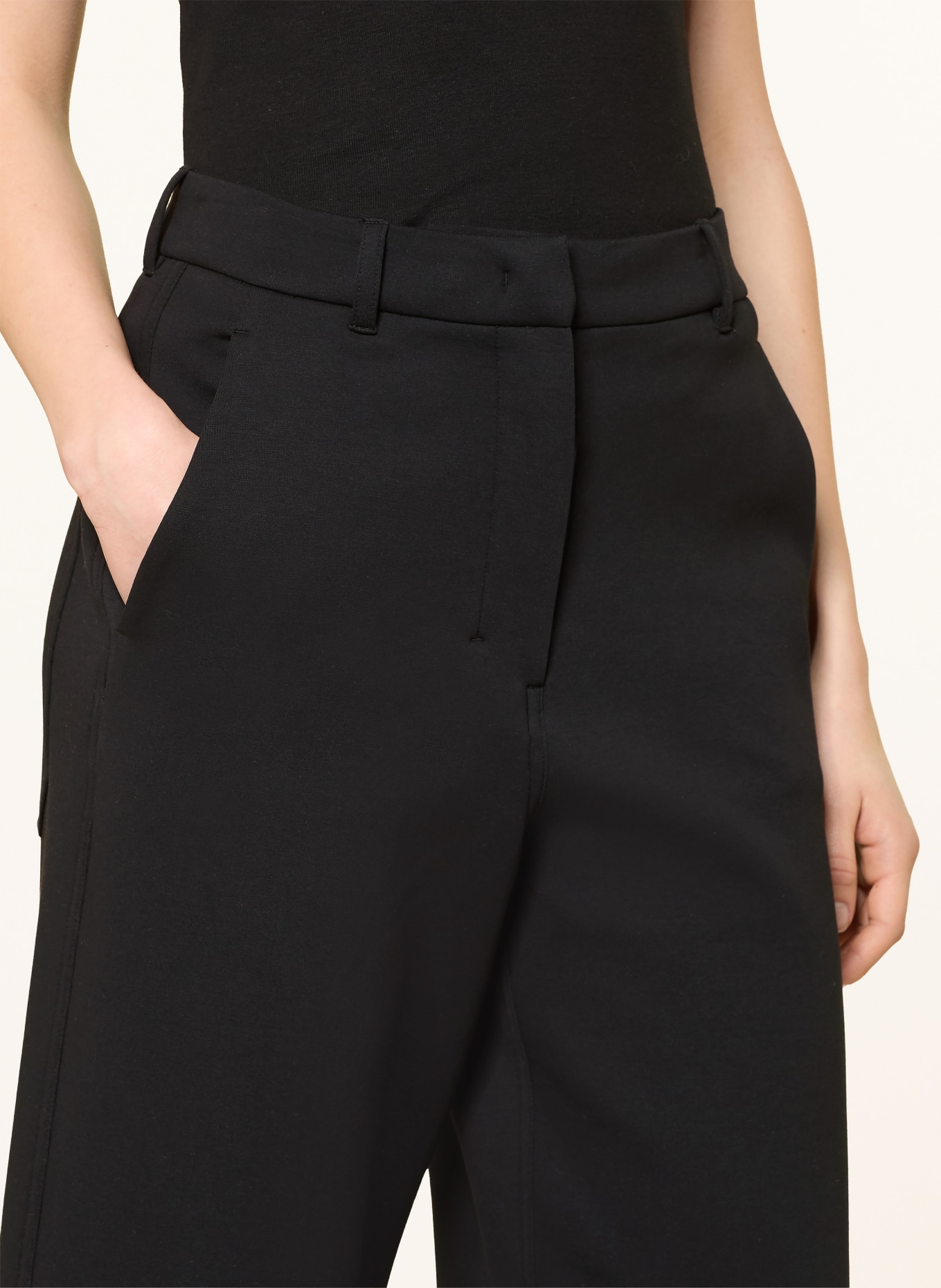 S Max Mara Spodnie z marlini CAUCASO: CZARNY