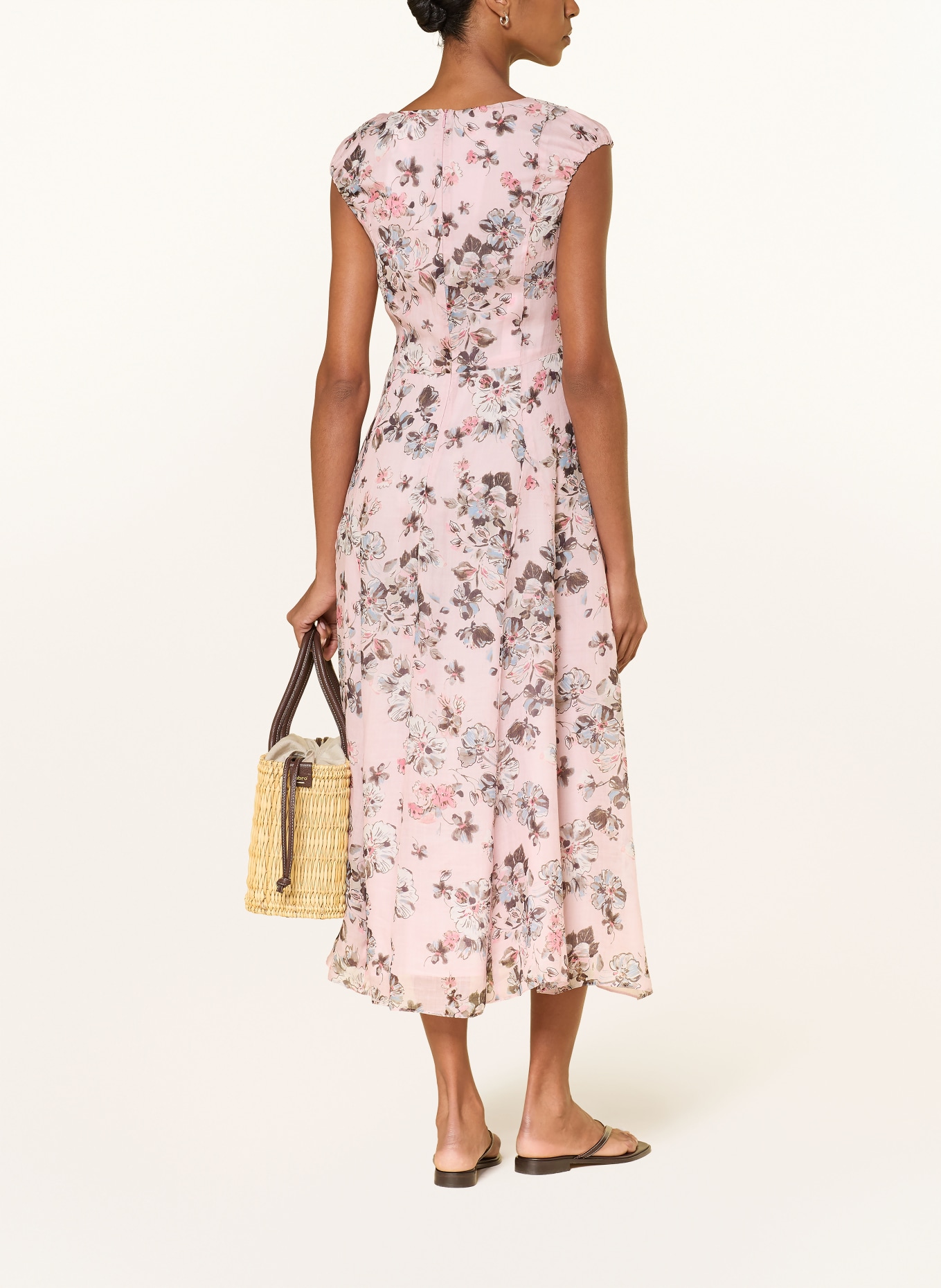 S Max Mara PEONIE Dress: LIGHT PINK / TAUPE / LIGHT BLUE