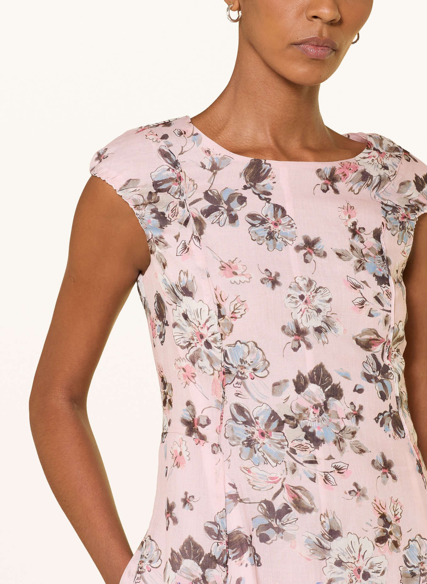 S Max Mara PEONIE Dress: LIGHT PINK / TAUPE / LIGHT BLUE