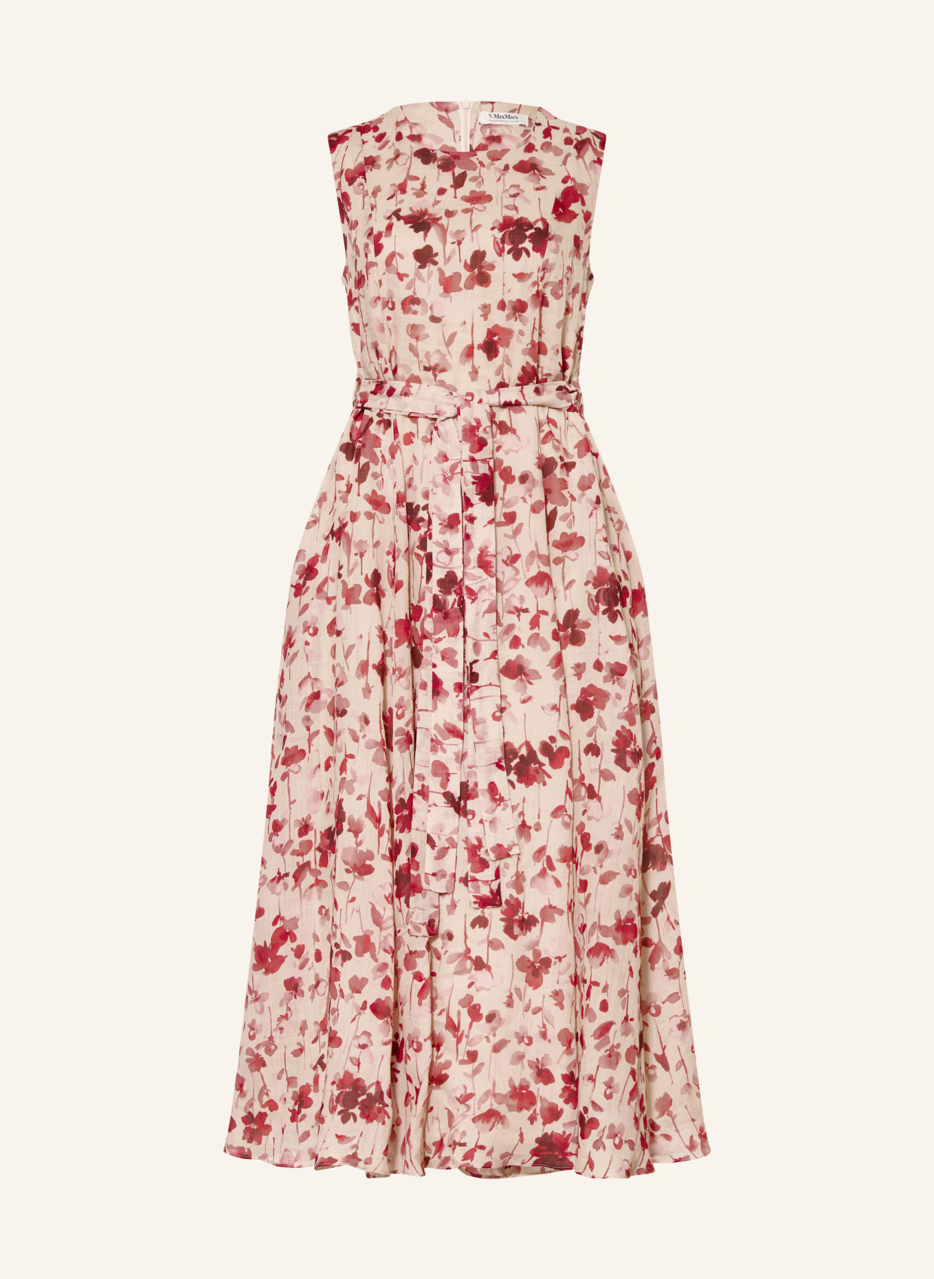 S Max Mara Jurk ALIBI: BEIGE / ROSÉ / DONKERROOD