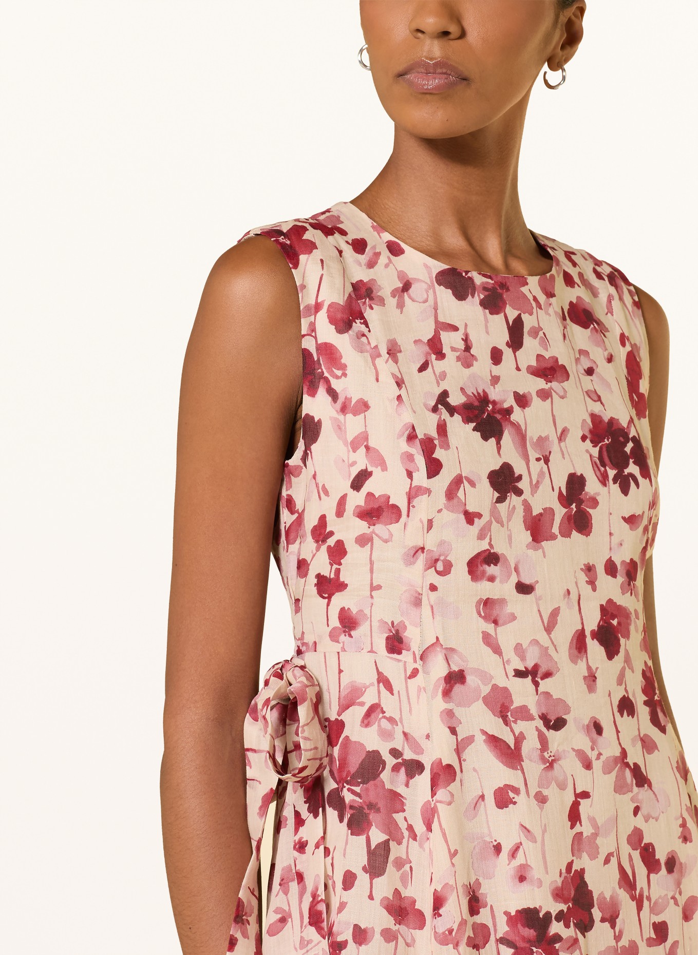 S Max Mara Jurk ALIBI: BEIGE / ROSÉ / DONKERROOD